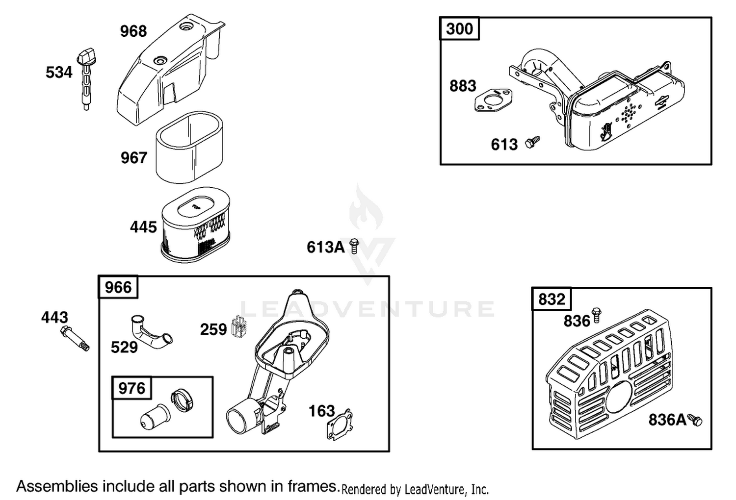 Air Cleaner Assembly Engine GTS 200 (only on: 20789)