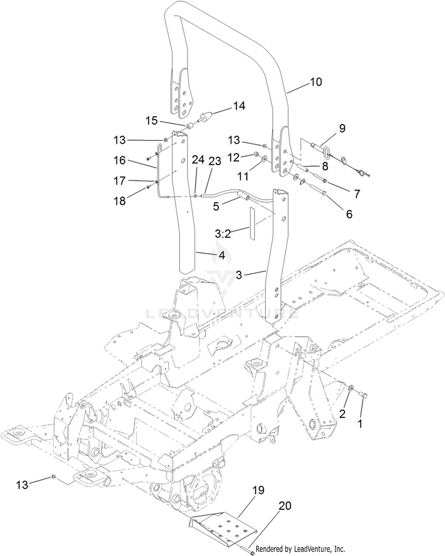 ROPS and Step Assembly