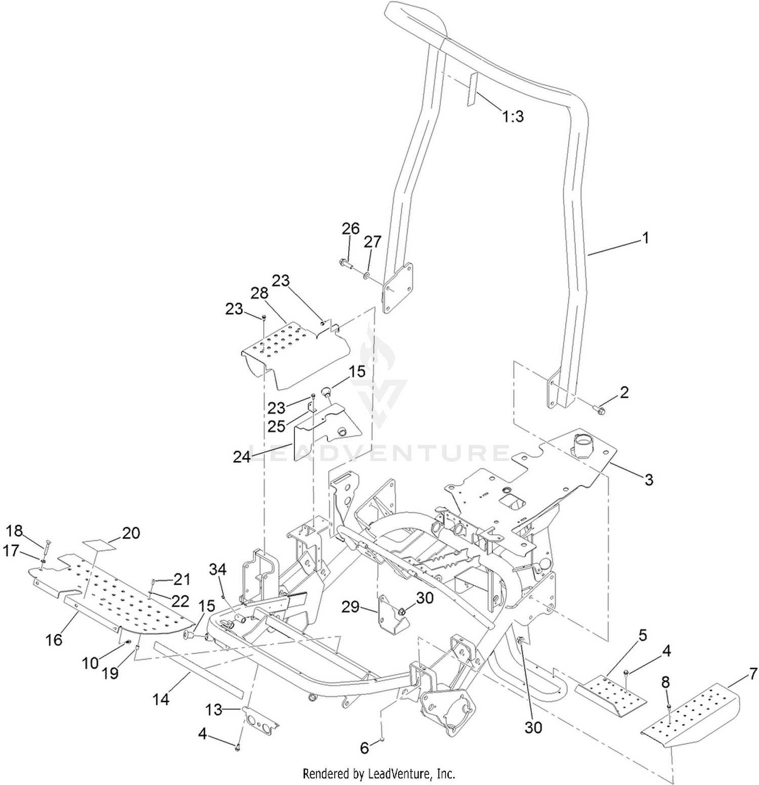 ROPS and Frame Assembly