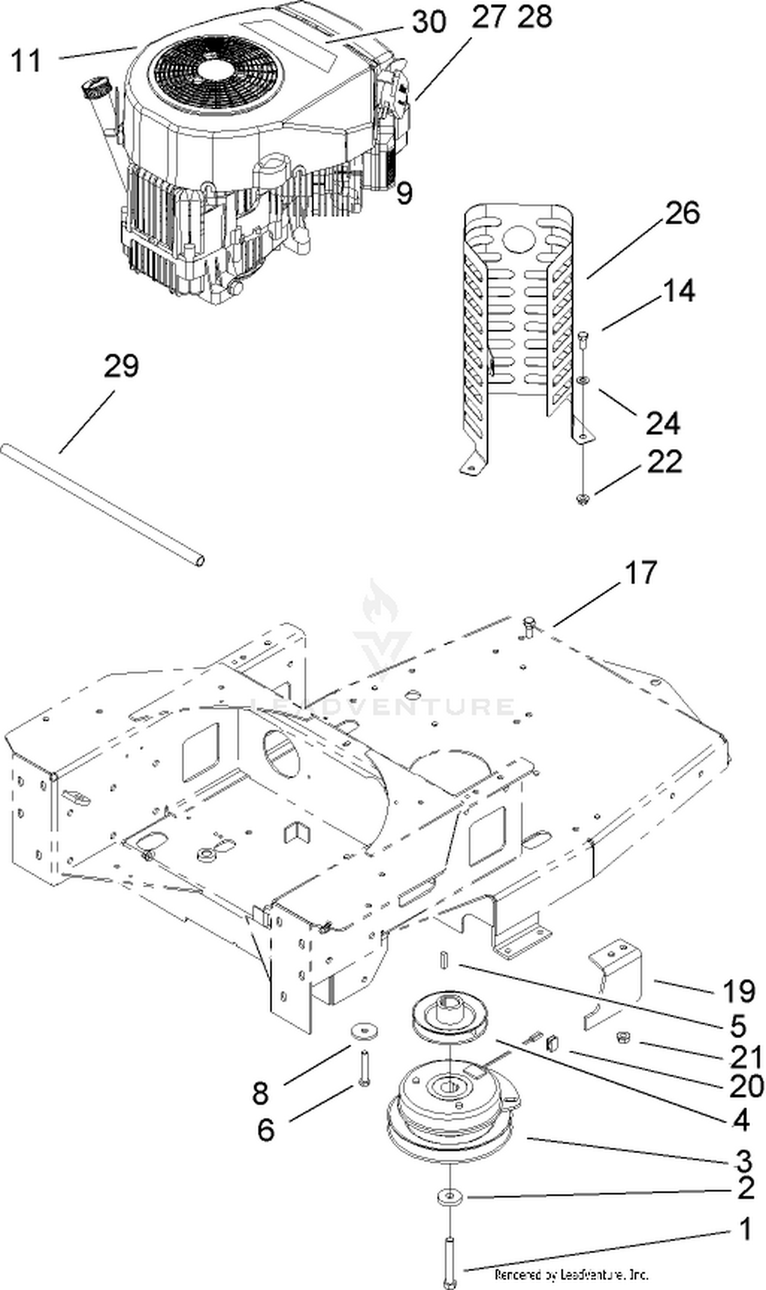 Engine and Clutch Assembly