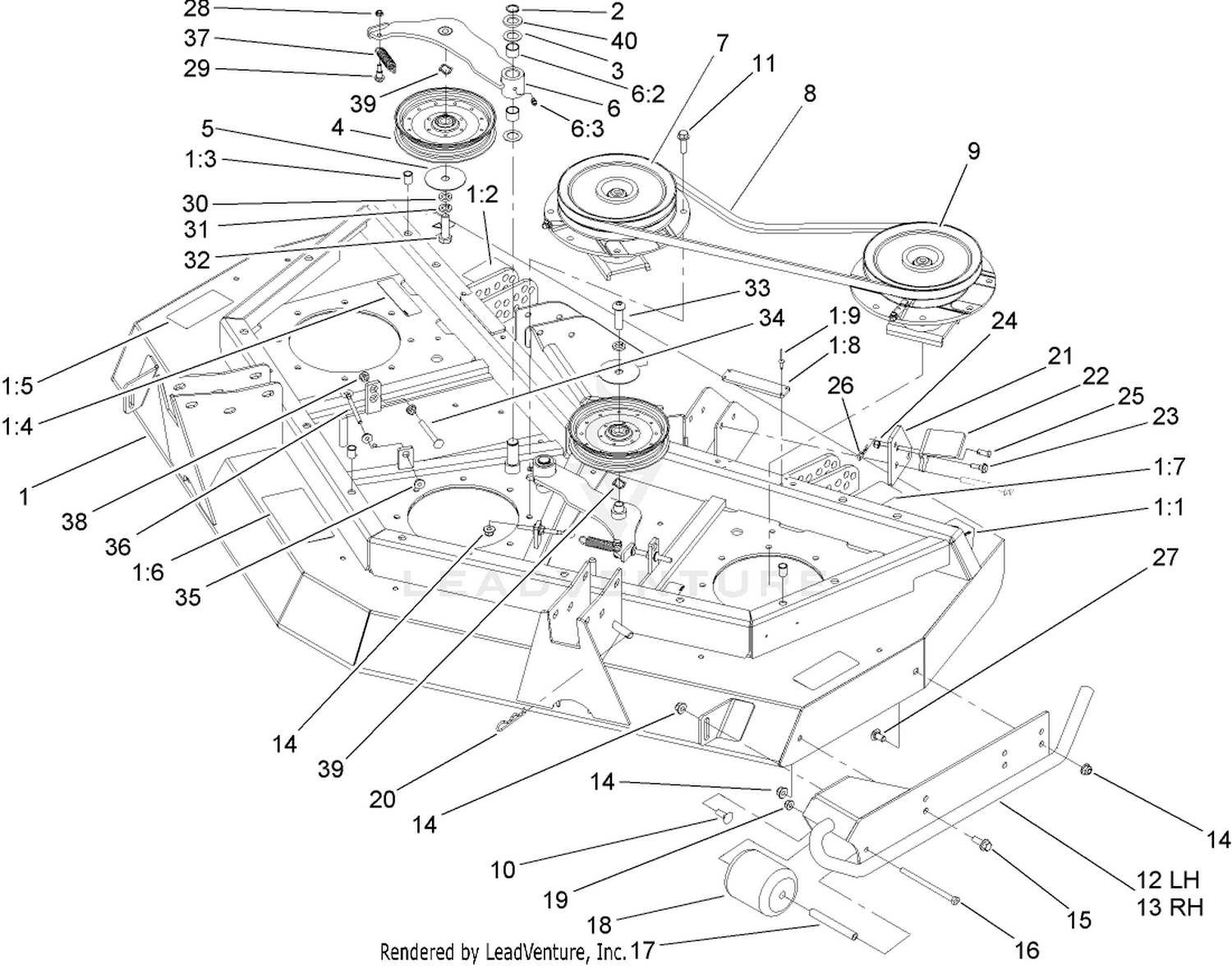 Front Deck, Idler and Skid Assembly