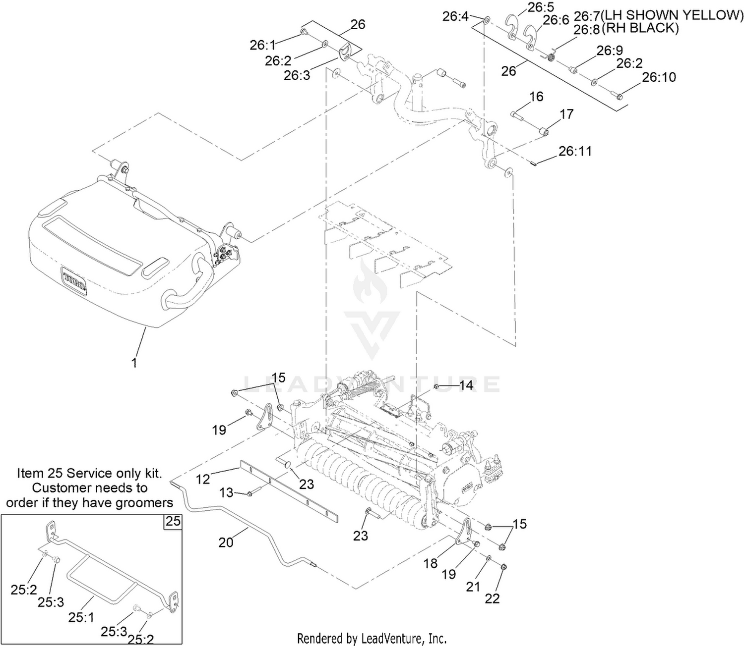 Extended Flexible Grass Basket Assembly