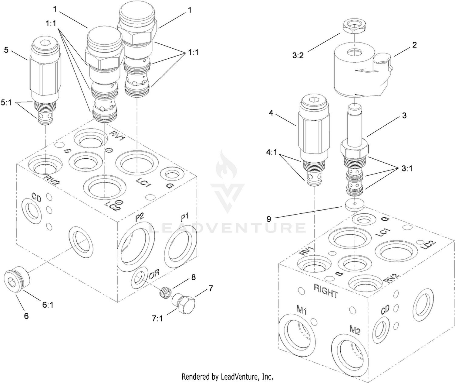 Hydraulic PTO Manifold Assembly No. 117-1112
