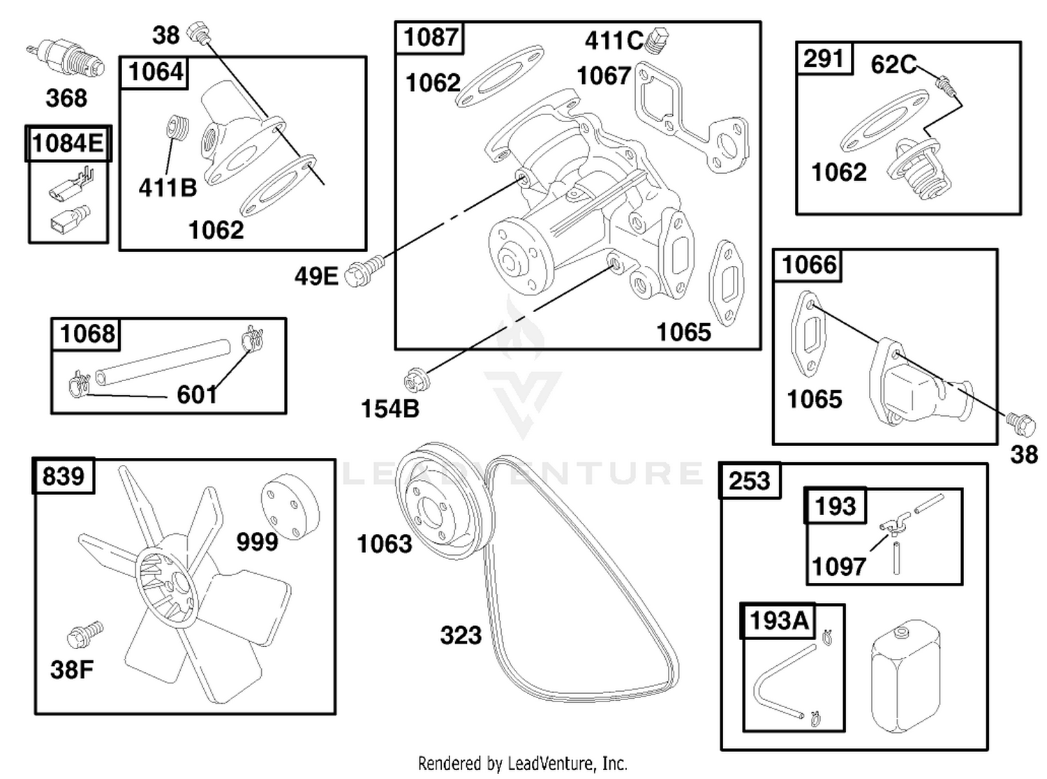 Water Pump and Fan Assembly