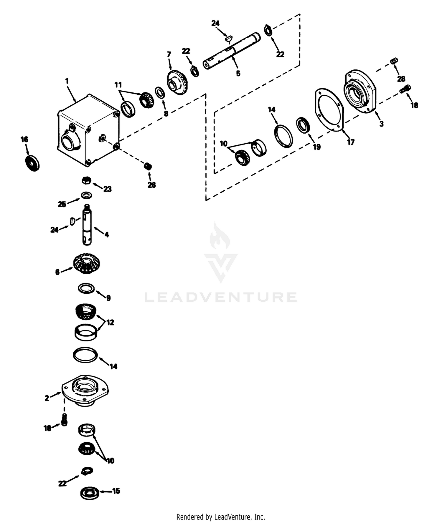 Gear Box Assembly Model No. 1100-010 (for Cutting Units Model No. 30753  30768)