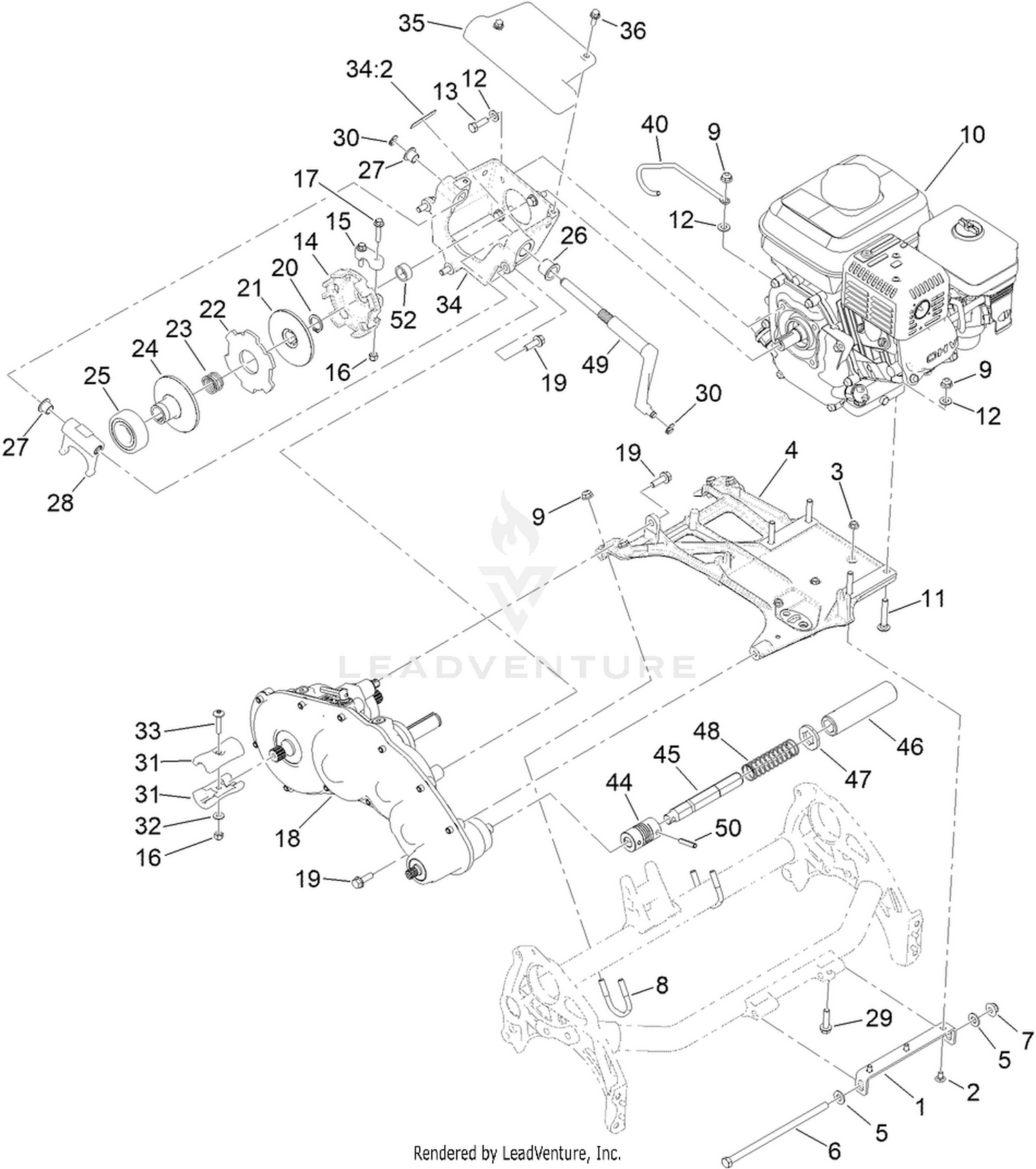 Transmission and Engine Assembly