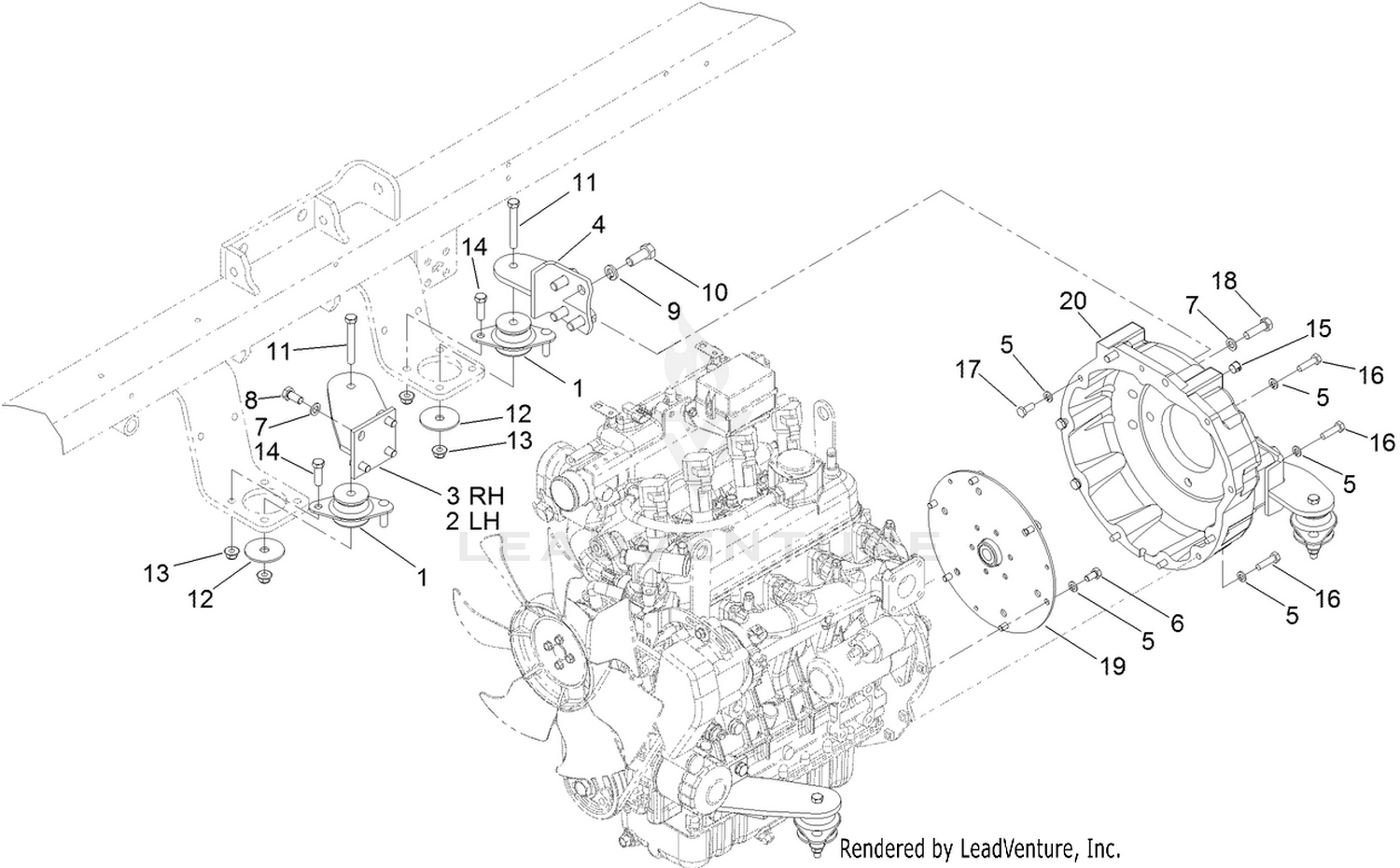 Engine Mounting and Bell Housing Assembly