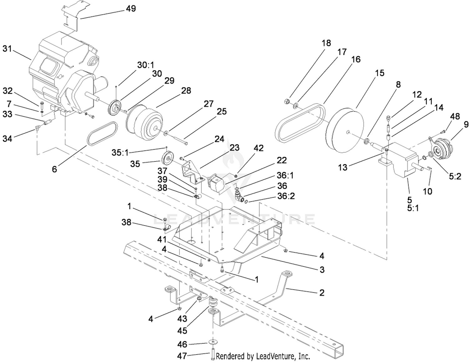 Engine and Gearbox Assembly