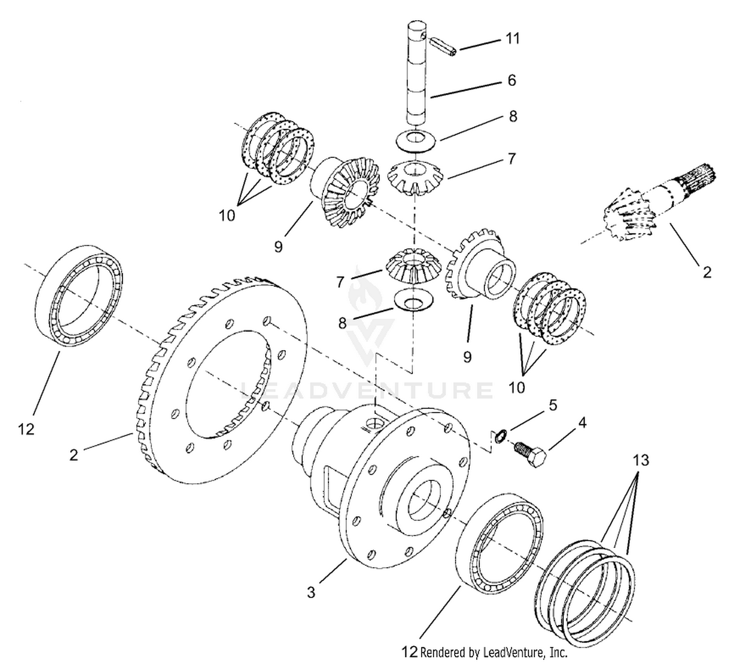 Differential Assembly No. 95-7503  Rear Axle Assembly No. 100-3784