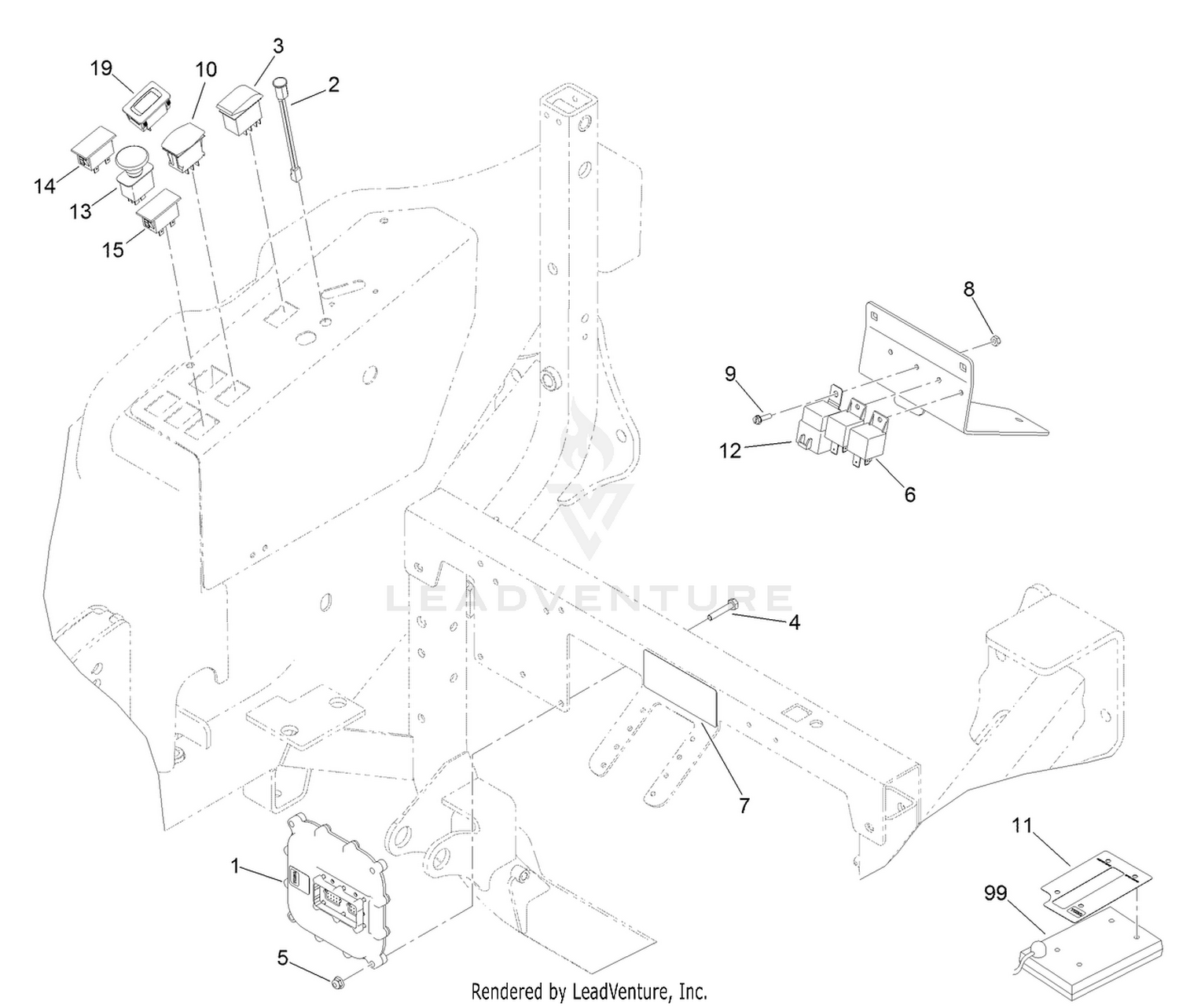 4 Wheel Drive Control Panel Assembly