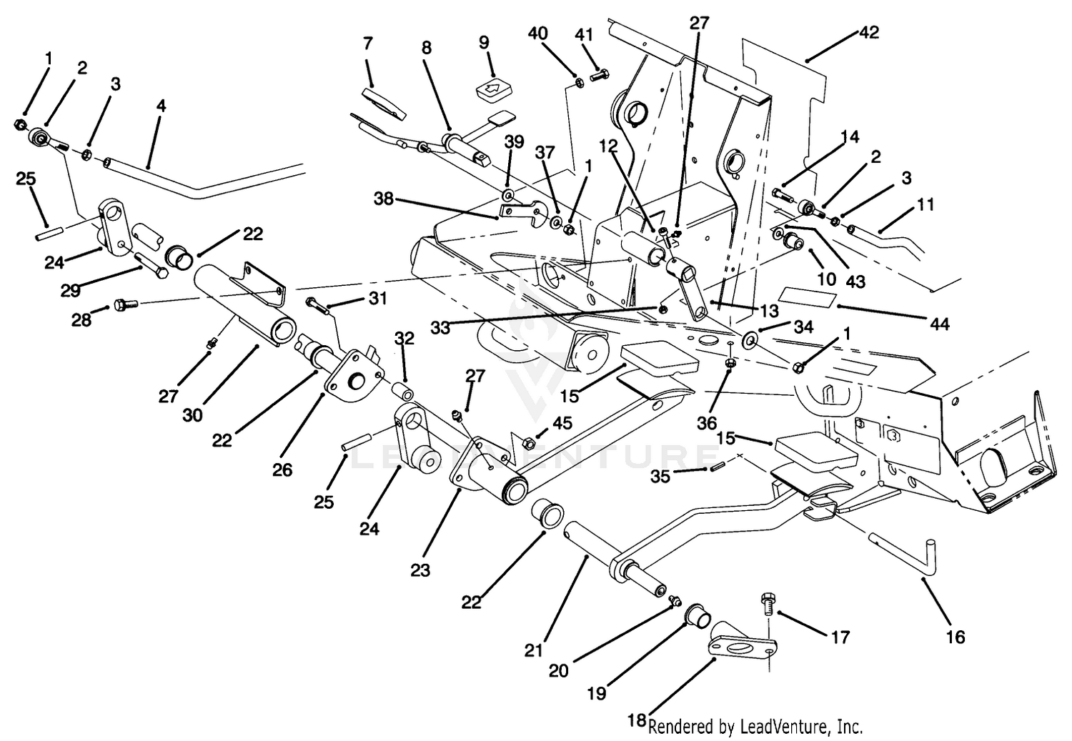 Traction and Brake Pedals Assembly