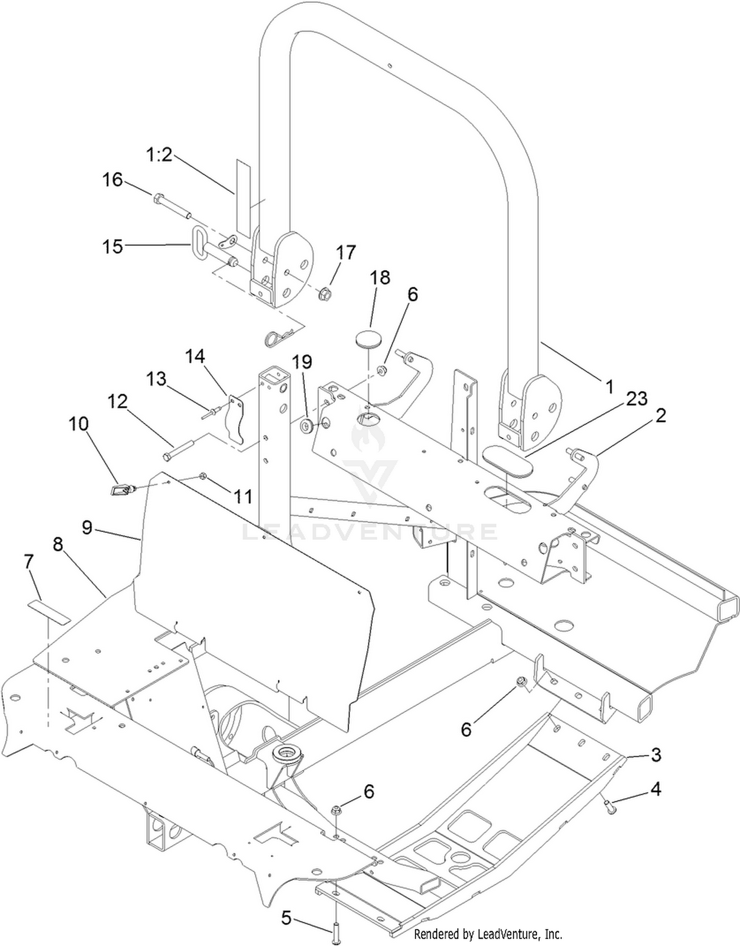 Frame and Upper-ROPS Assembly