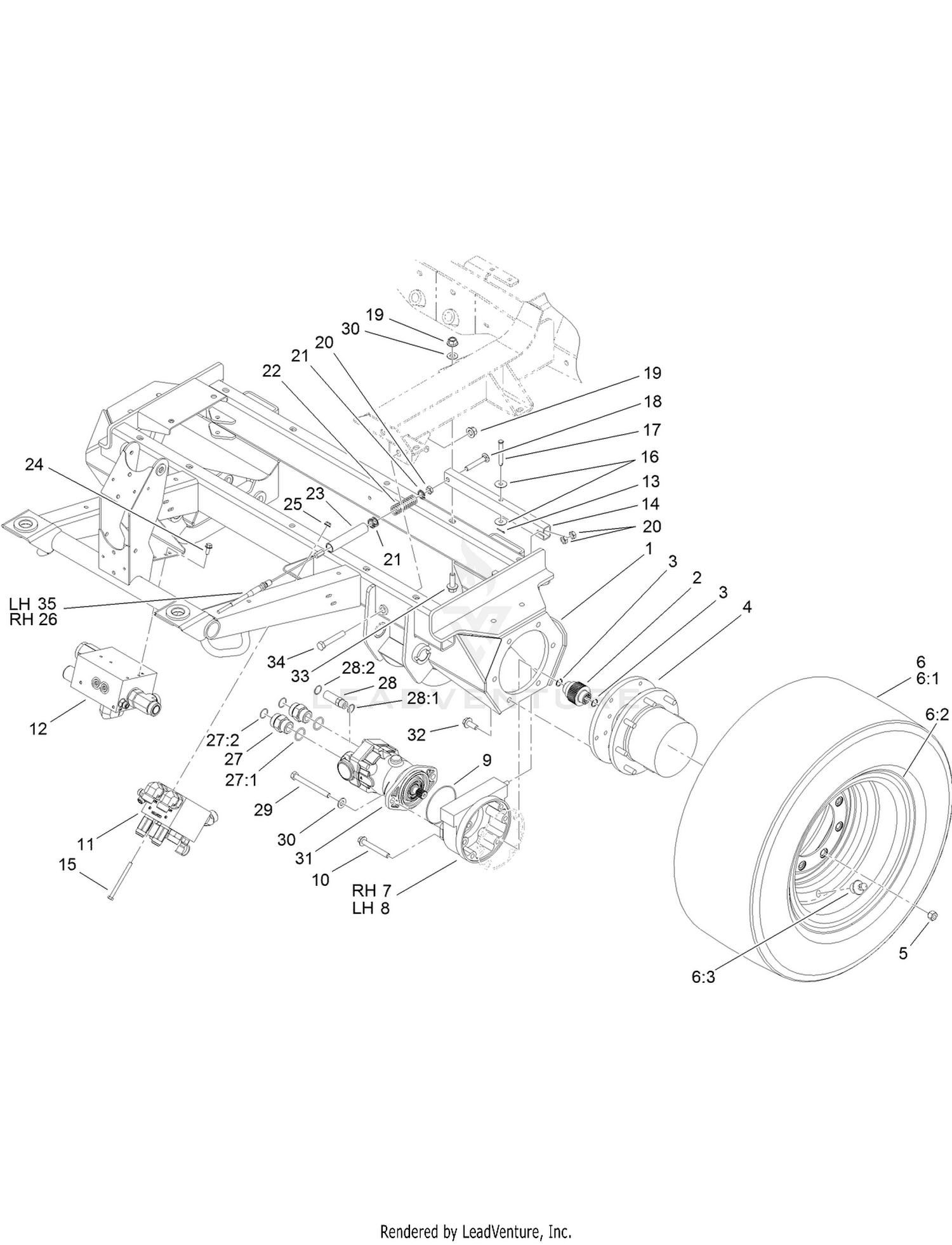 Front Axle and Brake Assembly