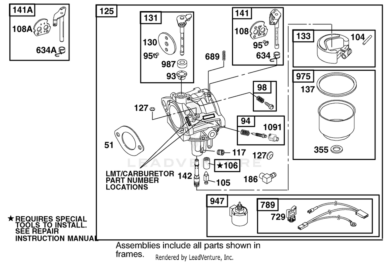Carburetor Assembly Engine Briggs And Stratton Model 312777-0128-E1