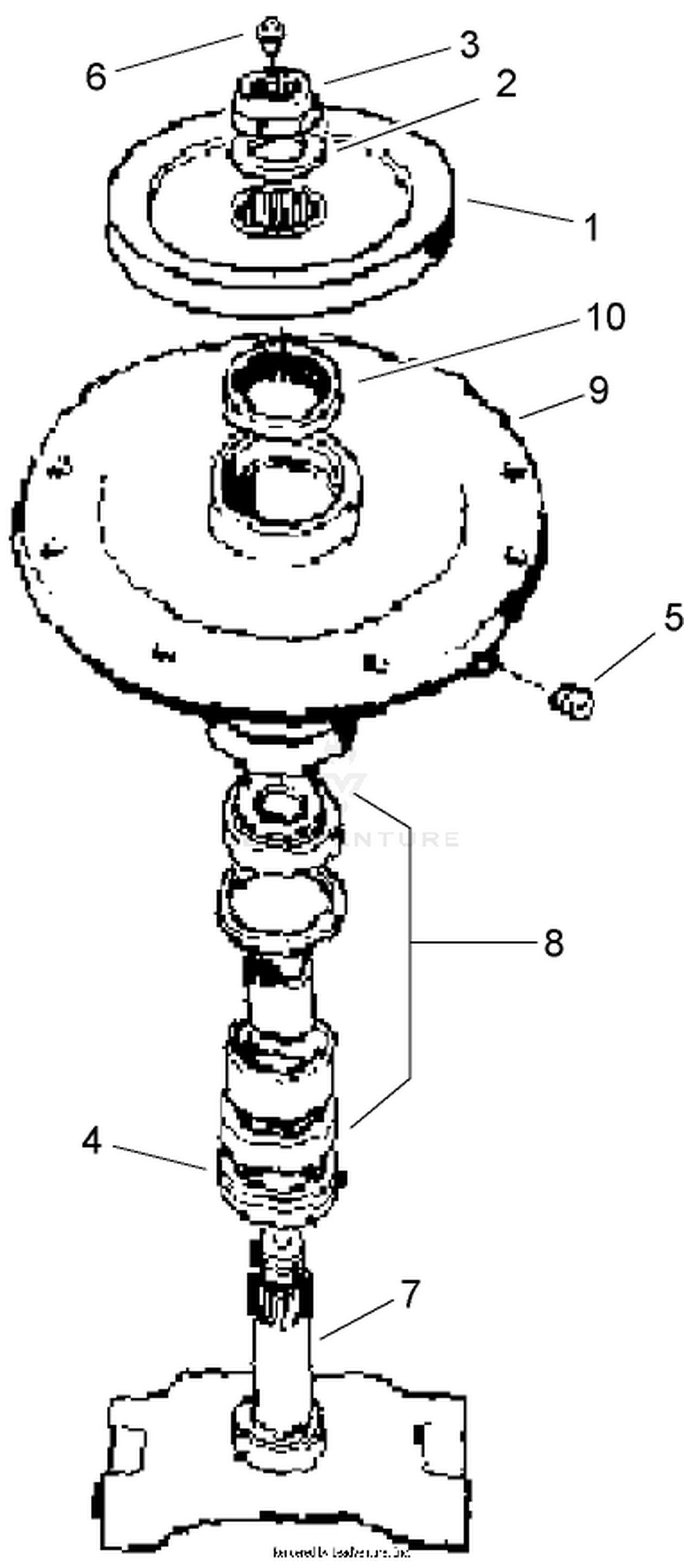 Center Spindle Assembly No. 95-3090