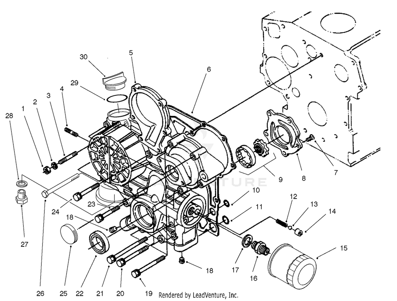Gear Case And Oil Filter Assembly