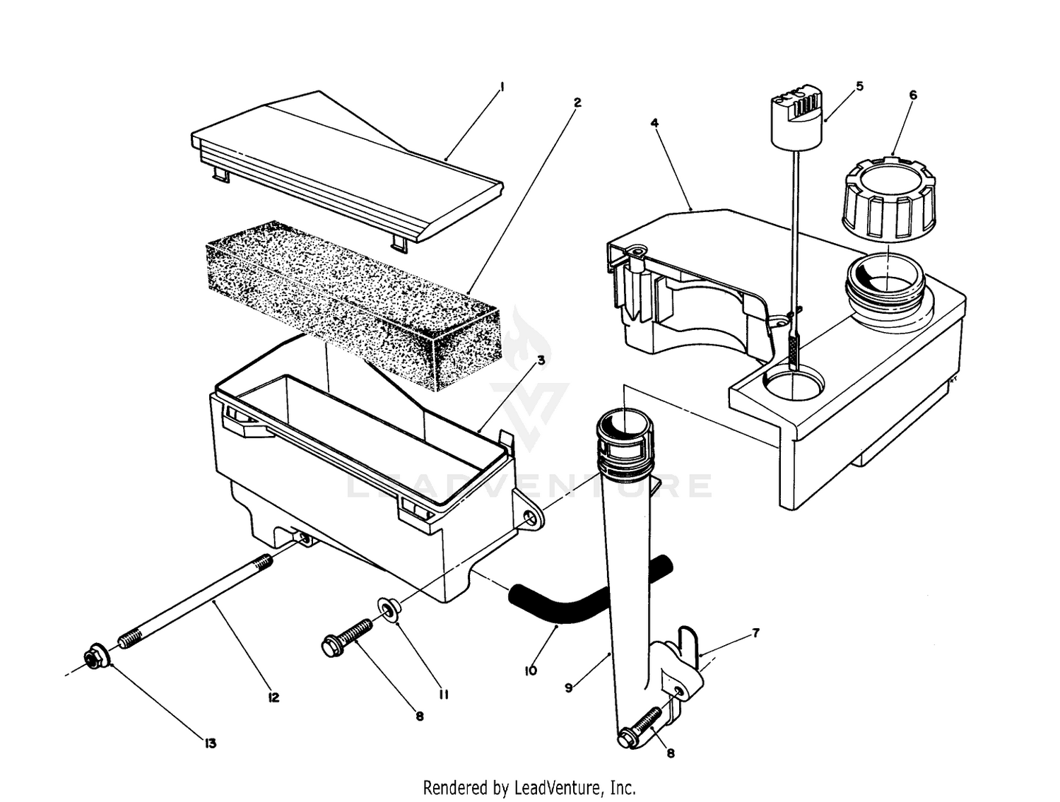 Air Cleaner  Fuel Tank Assembly (engine Model No. Vmj8)