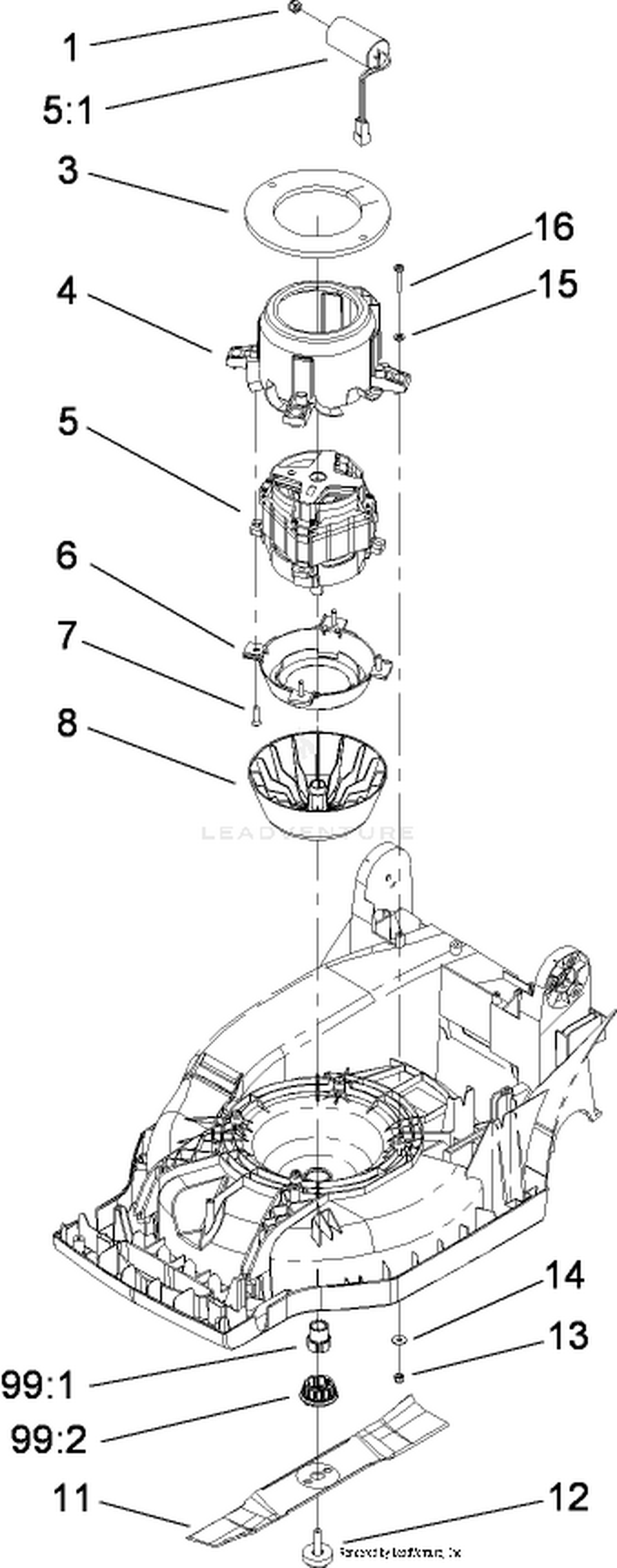 Motor and Blade Assembly