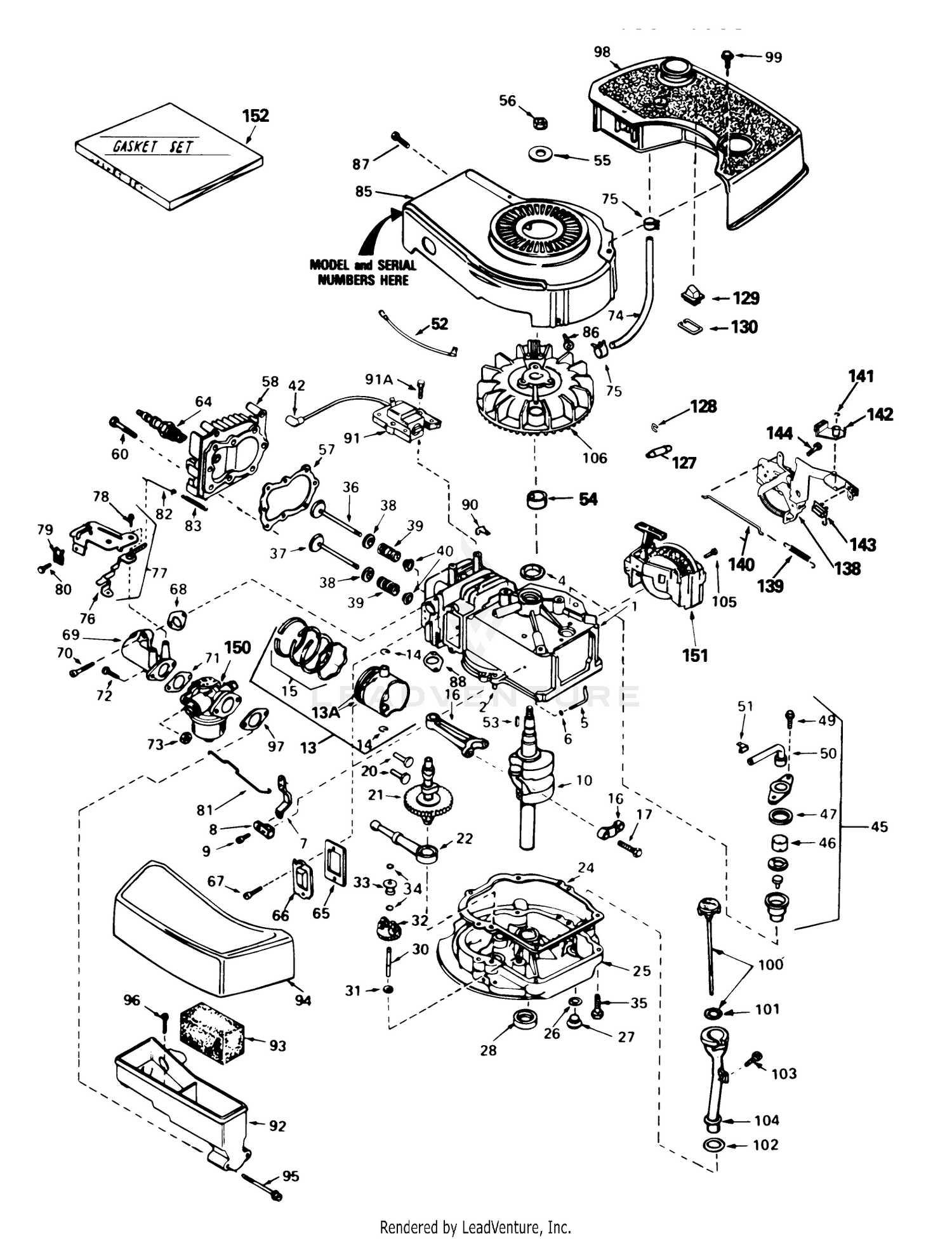 Engine Tecumseh Model Tnt 100-10085e