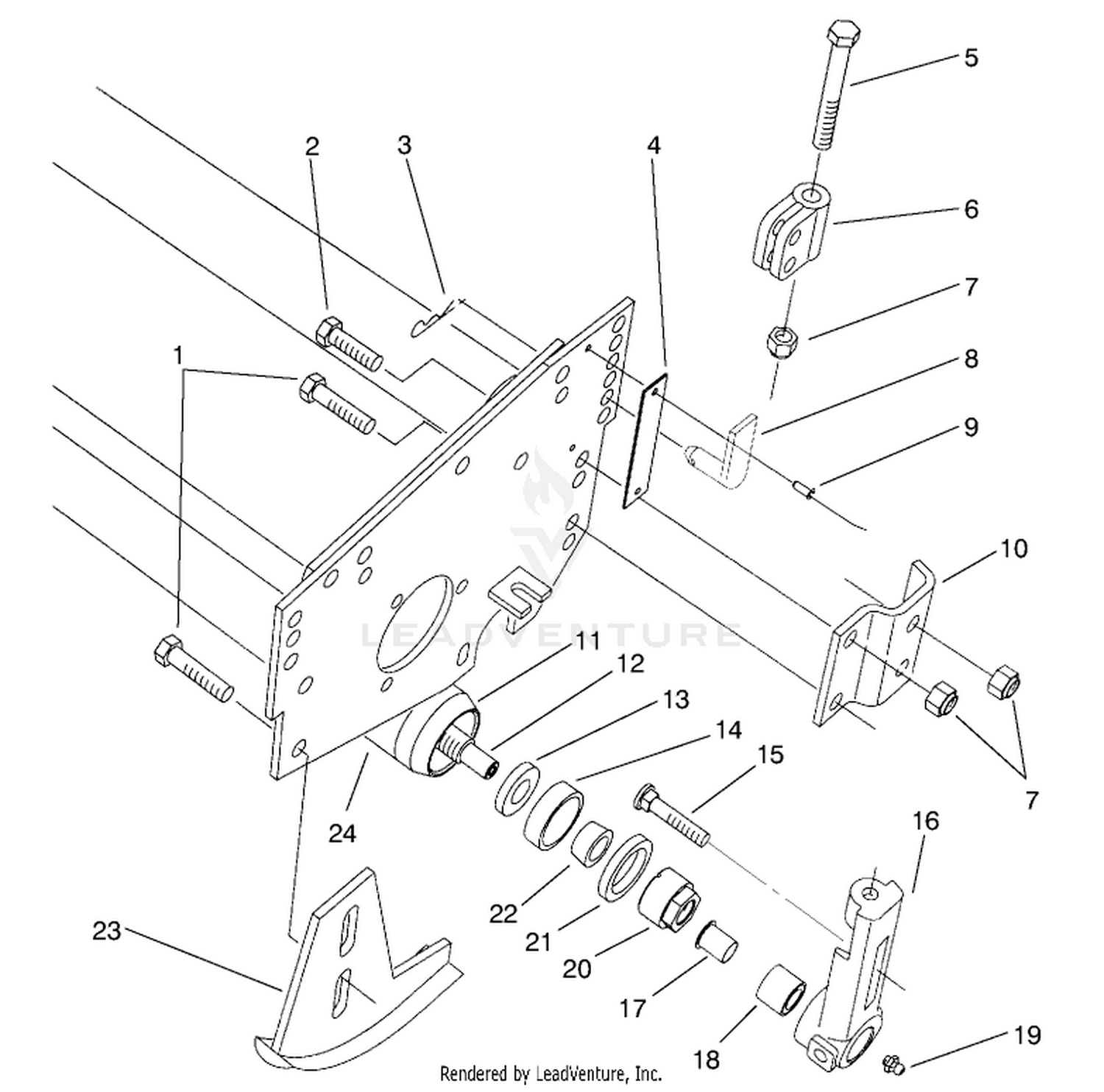 Front Skid  Rear Roller Assembly (model No. 03434 Shown)