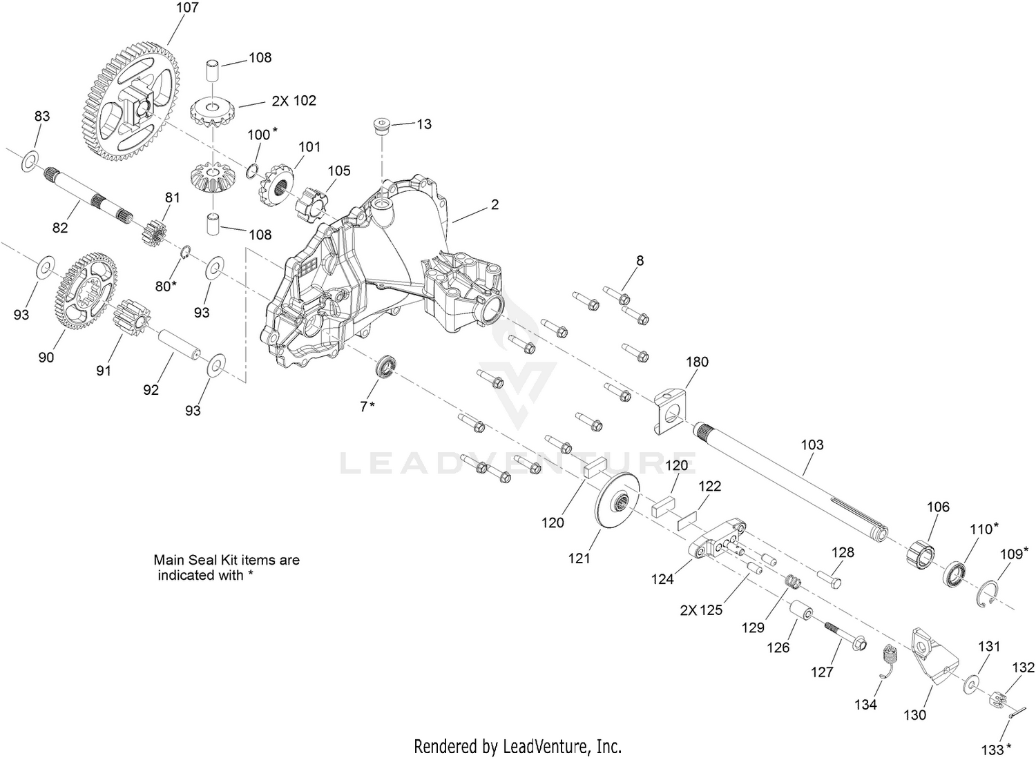 Side Housing  Transmission Assembly No. 121-0999