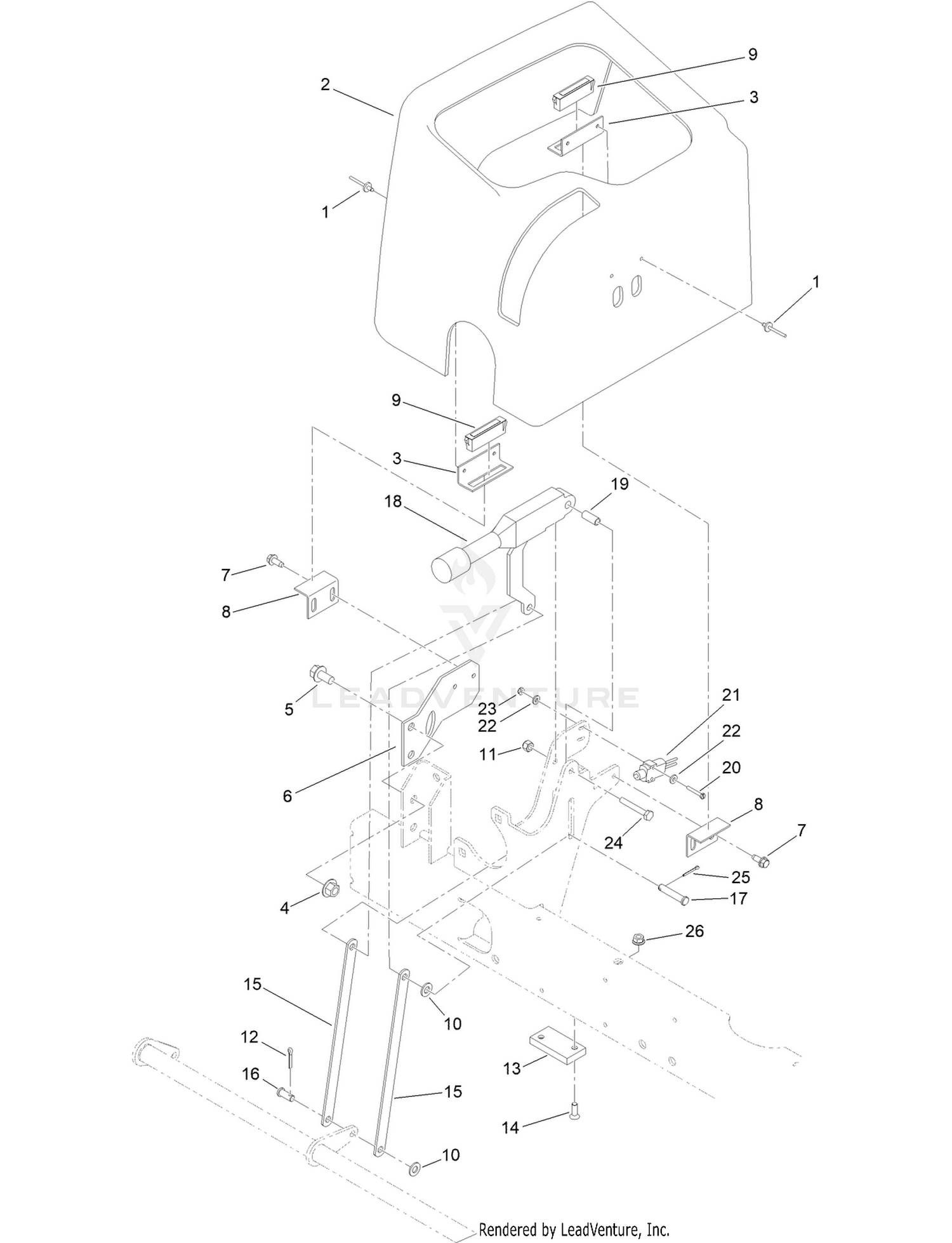 Parking Brake and Dash Cover Assembly