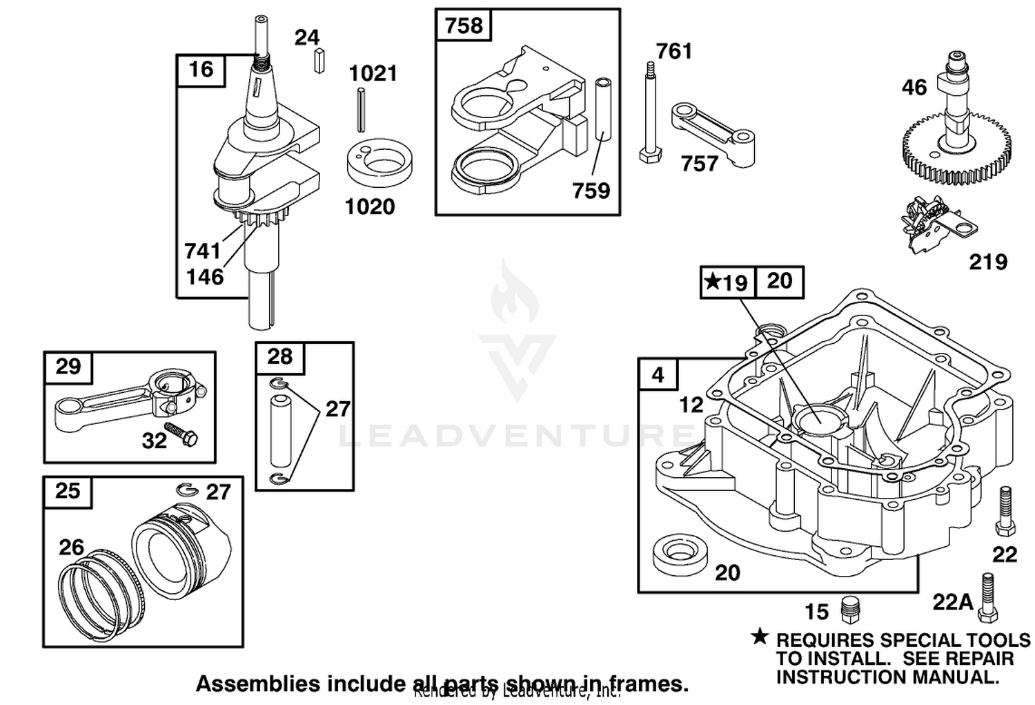 Engine Briggs  Stratton Model 195707-0421-E1 2