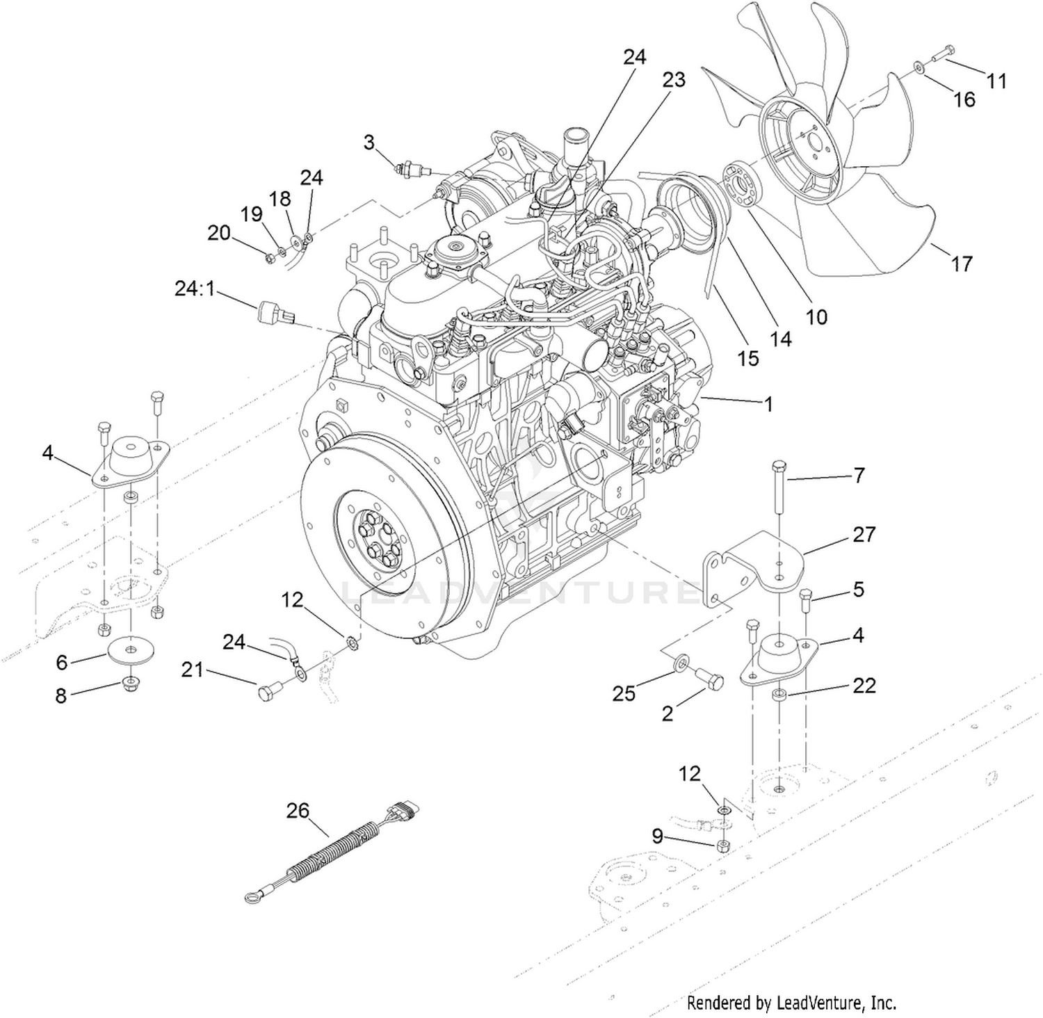 Engine Mounting and Electrical Assembly