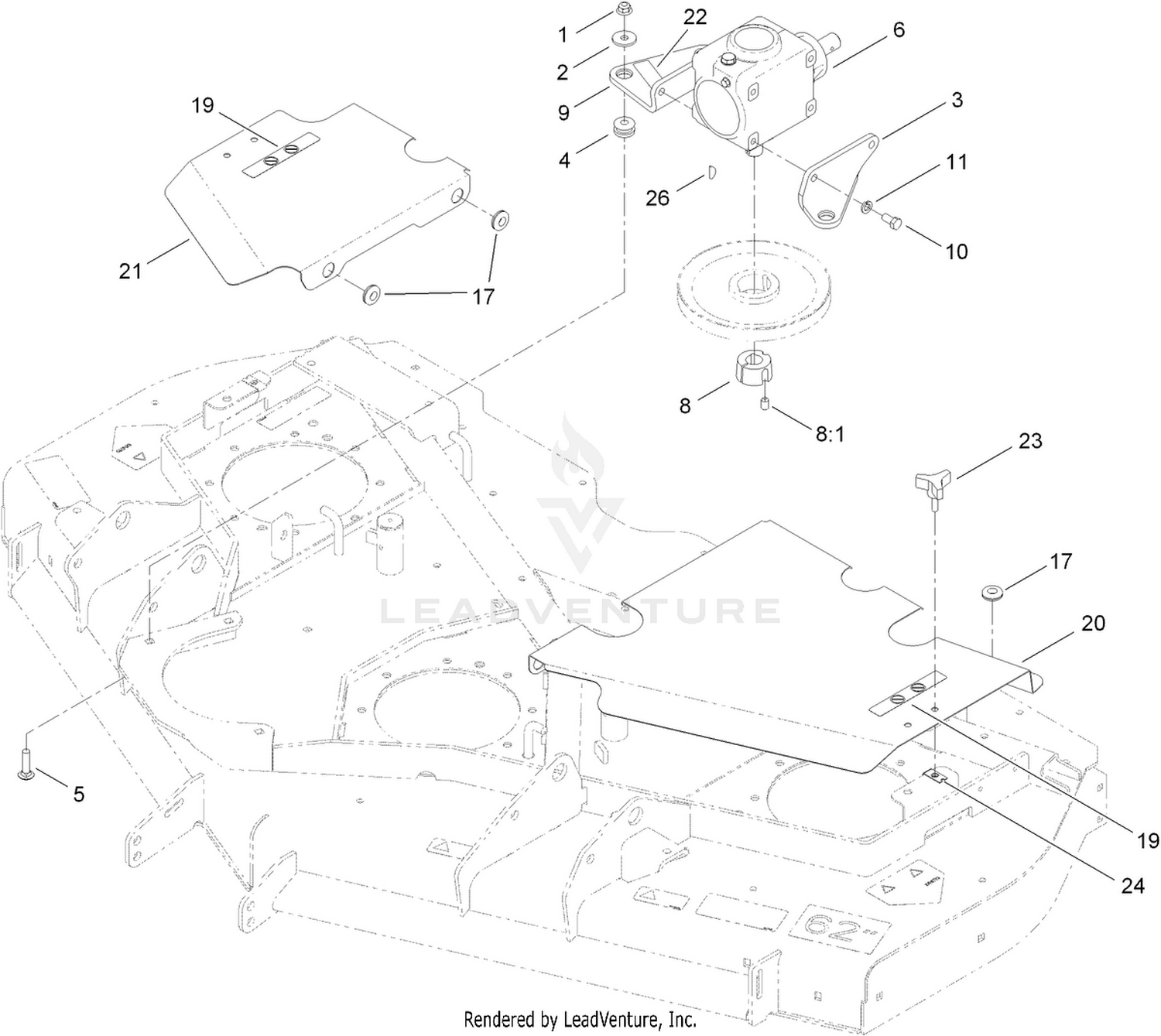 Deck Cover and Gearbox Assembly