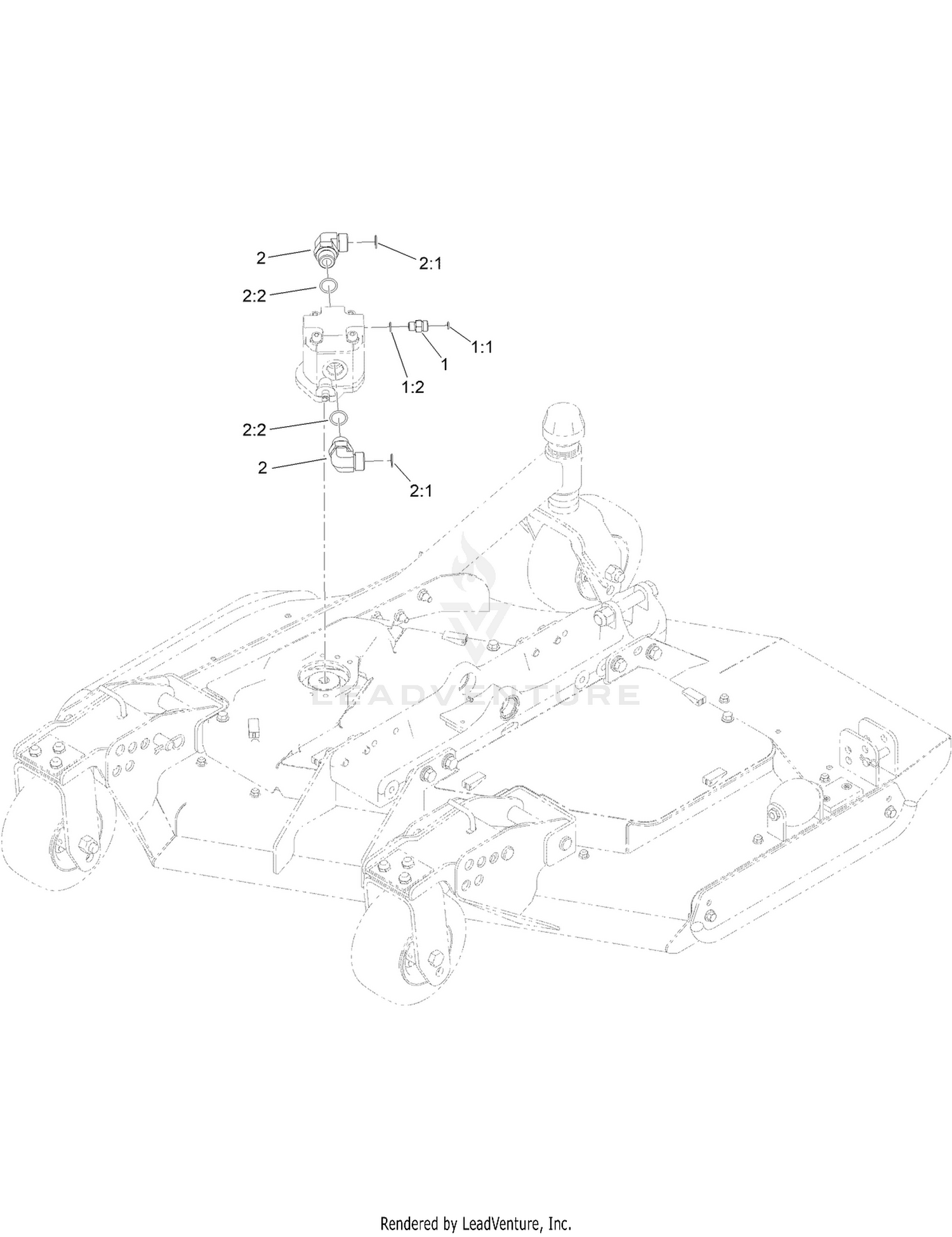 Right Deck Hydraulic Fitting Assembly