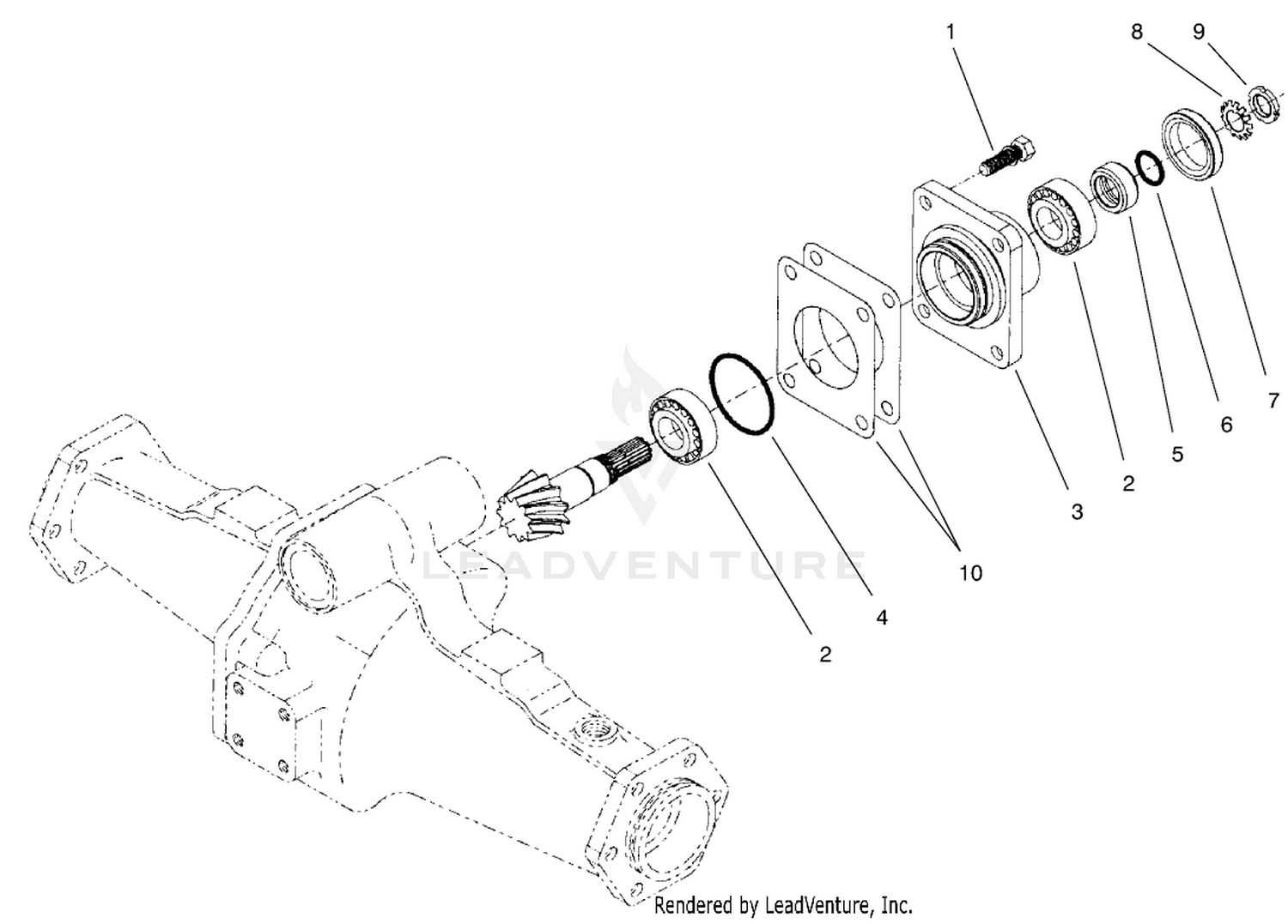 Rear Axle Assembly No. 95-7501 Bevel Pinion Shaft Assembly