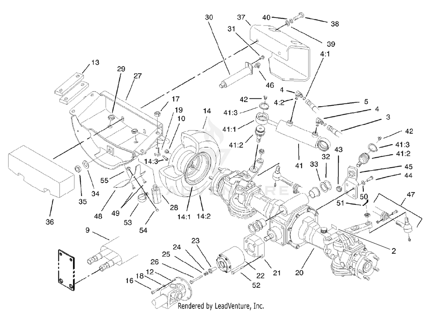 4 Wheel Drive Rear Axle Assembly