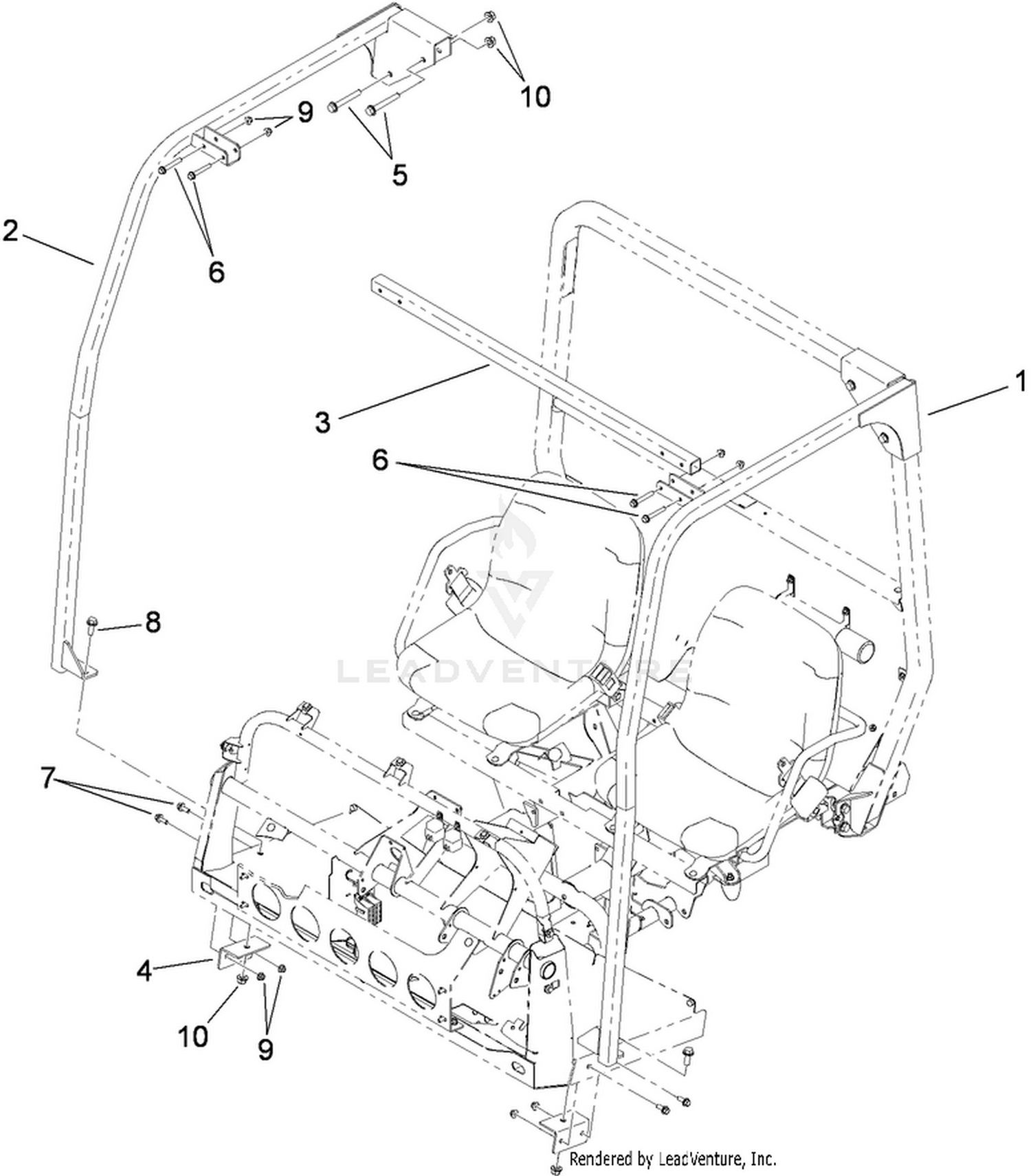 Four-Post Roll-Over Protection System Assembly