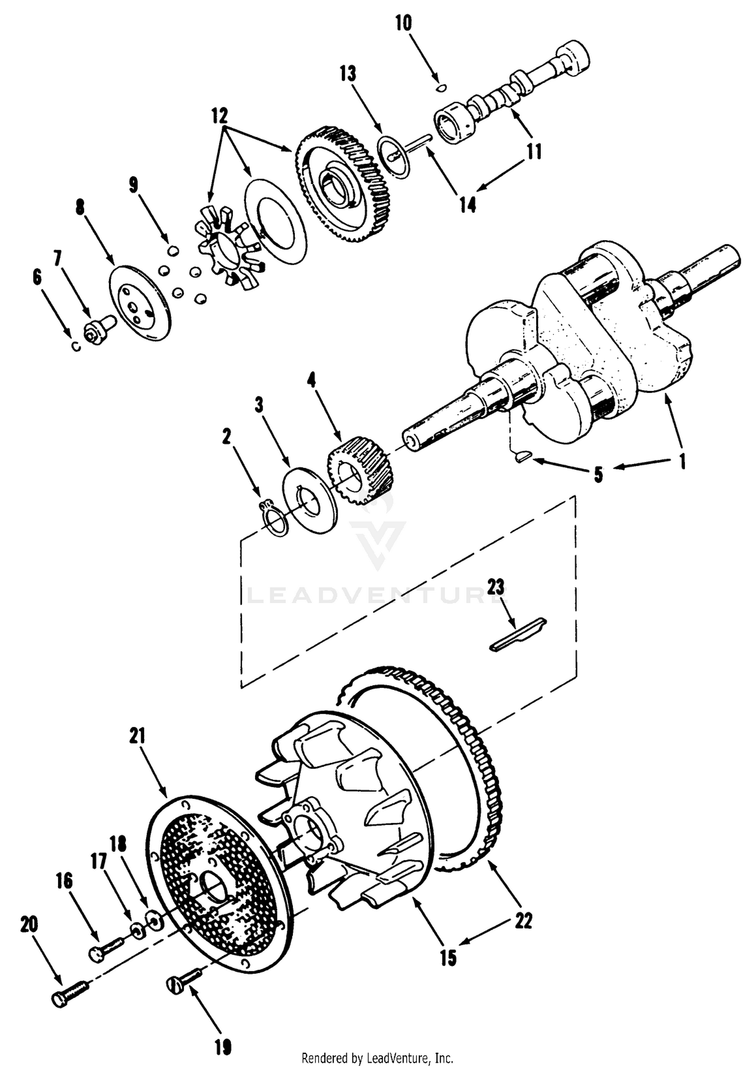 Crankshaft, Camshaft, Flywheel