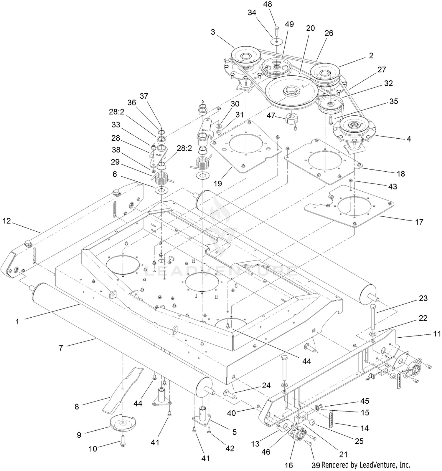 Blade, Pulley and Spindle Assembly