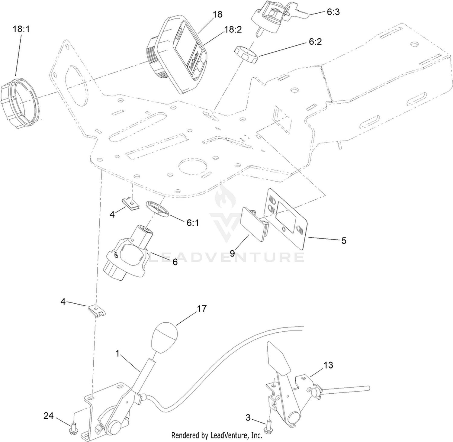 Ignition, Throttle and Choke Control Assembly
