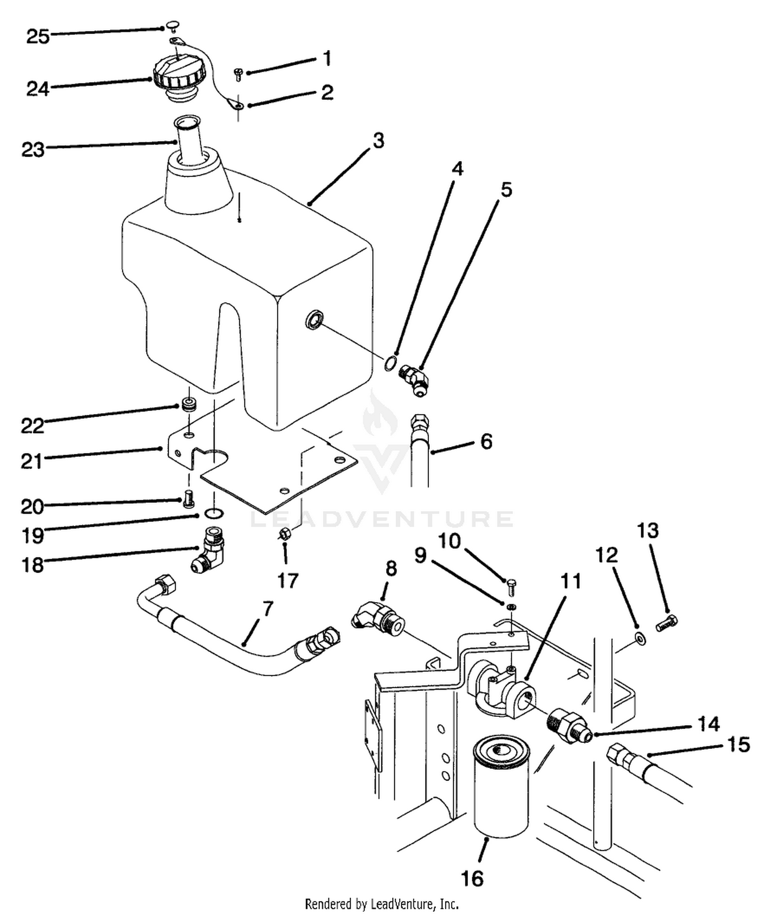 Hydraulic Oil Reservoir  Filter Assembly