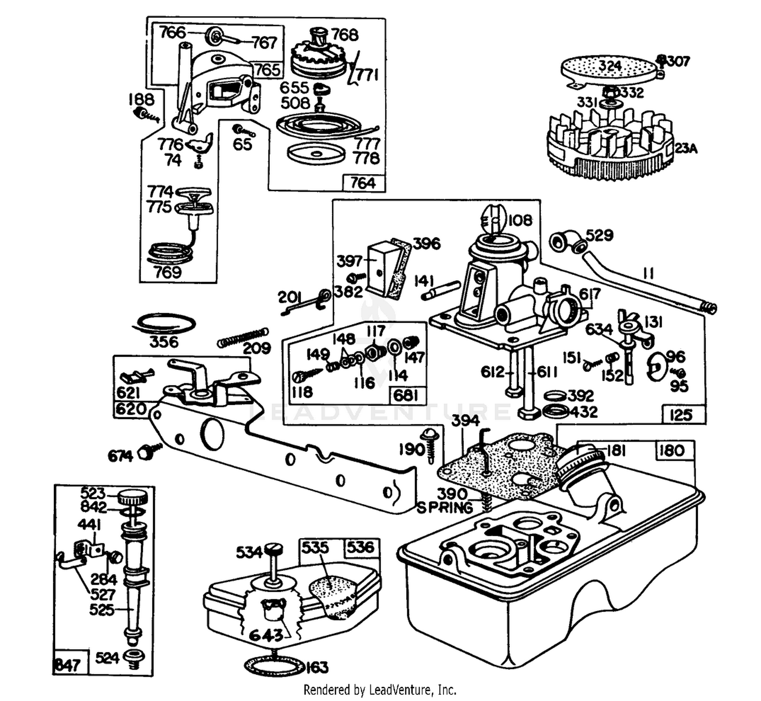 Carburetor Assembly Briggs  Stratton Model No. 92908-2055-01