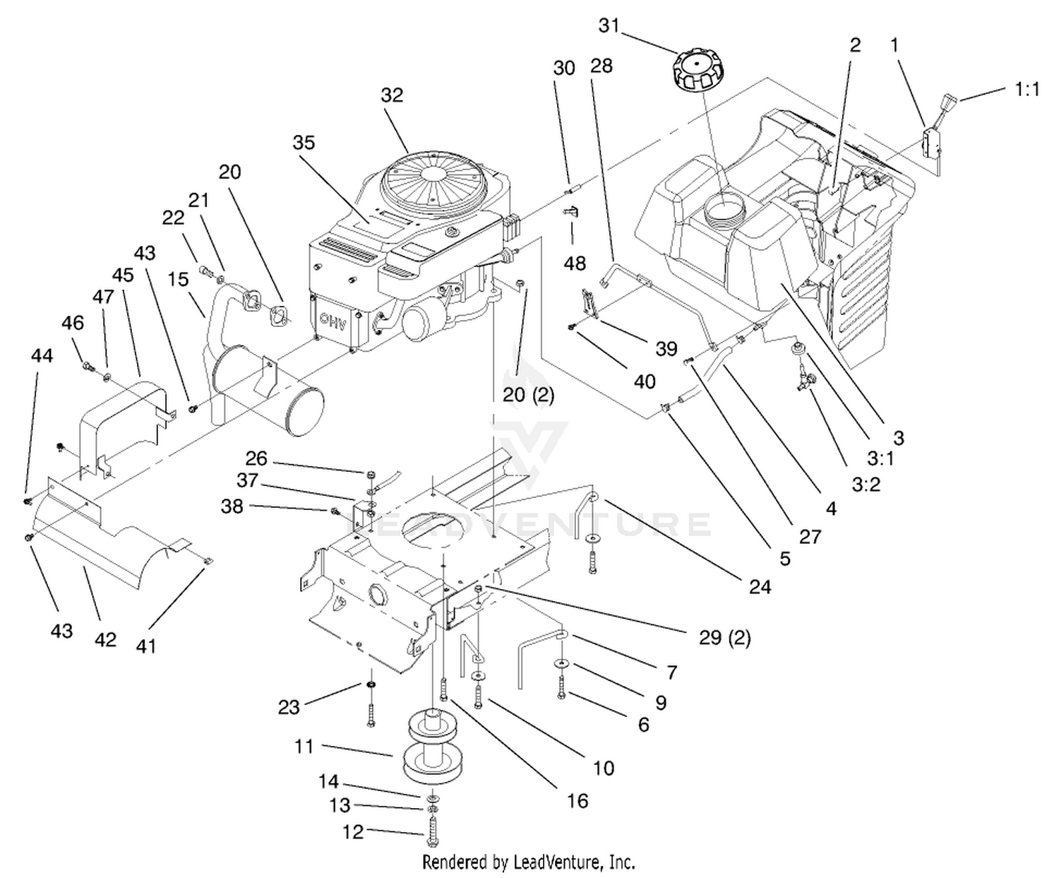 Engine  Gas Tank Assembly