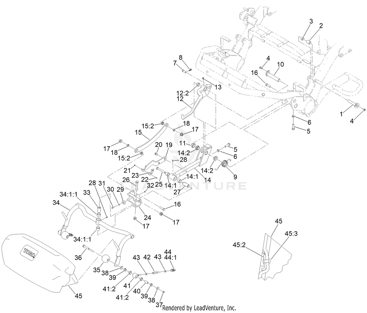 Left Cutting Unit Suspension Assembly