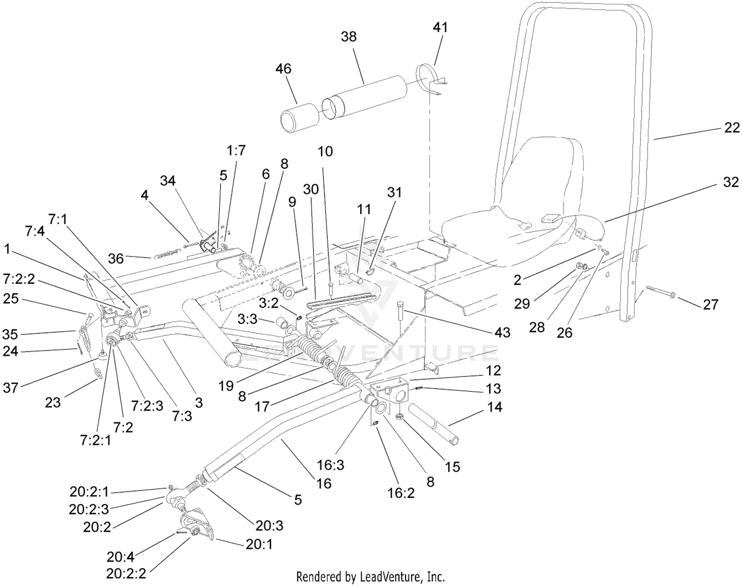 Push Arm and Roll-Over-Protection-System Assembly