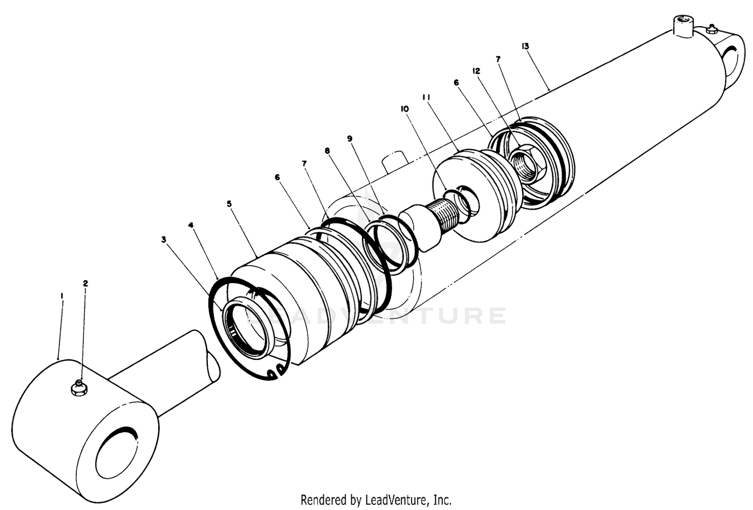 Hydraulic Lift Cylinder Assembly No. 62-4250 (2 1/2" Bore)