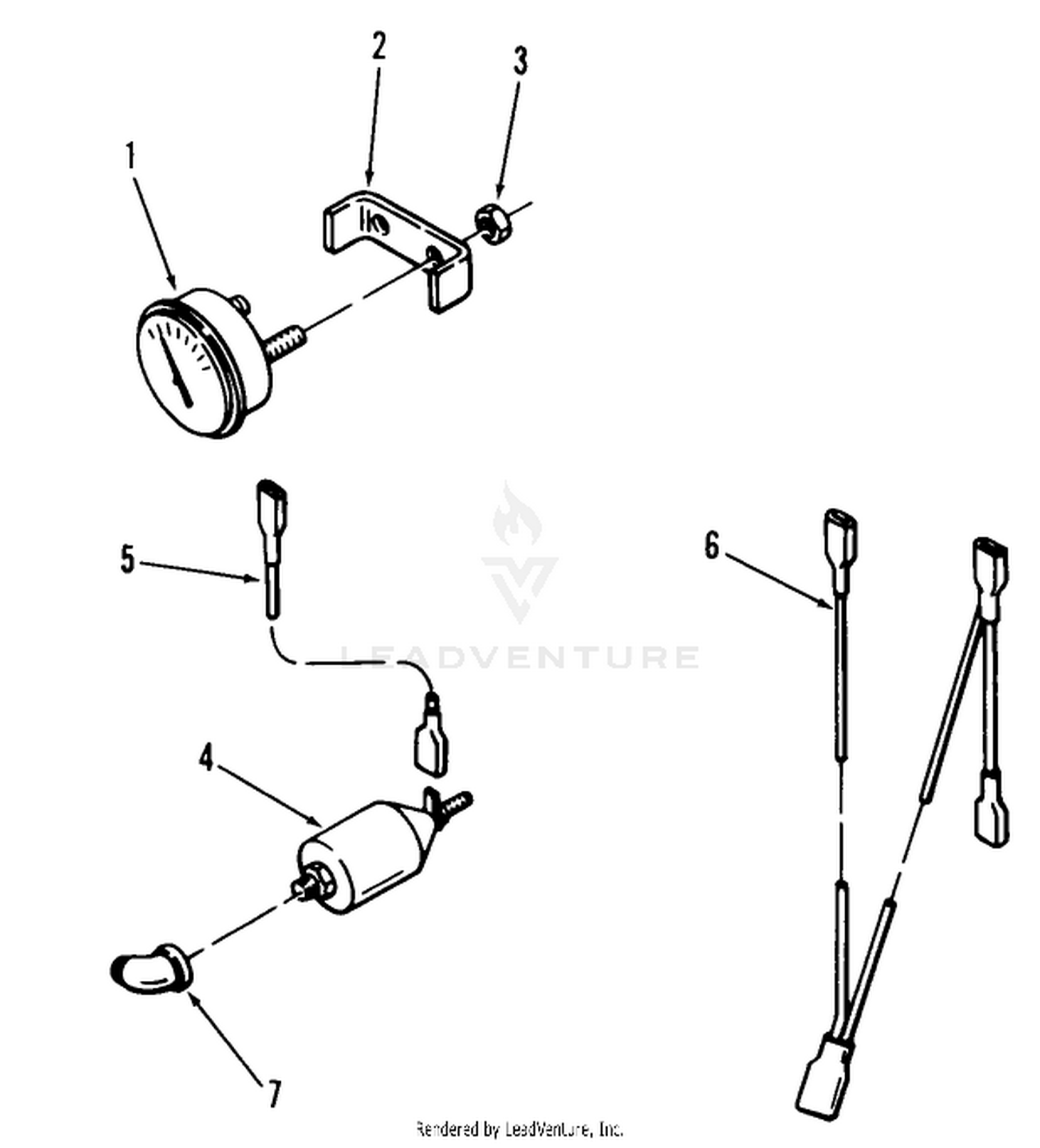 Parts List For Oil Pressure Gauge Factory Order Number 8-4130