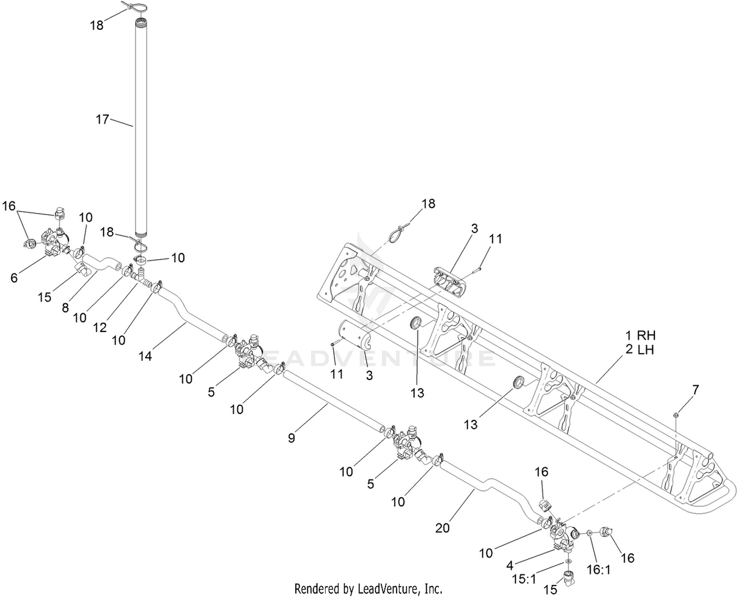 Left and Right Hand Boom Assembly