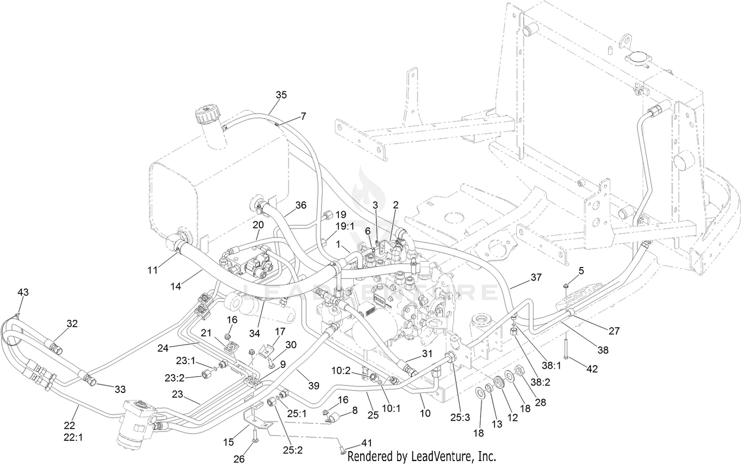 4 Wheel Drive Hydraulic Hose Assembly