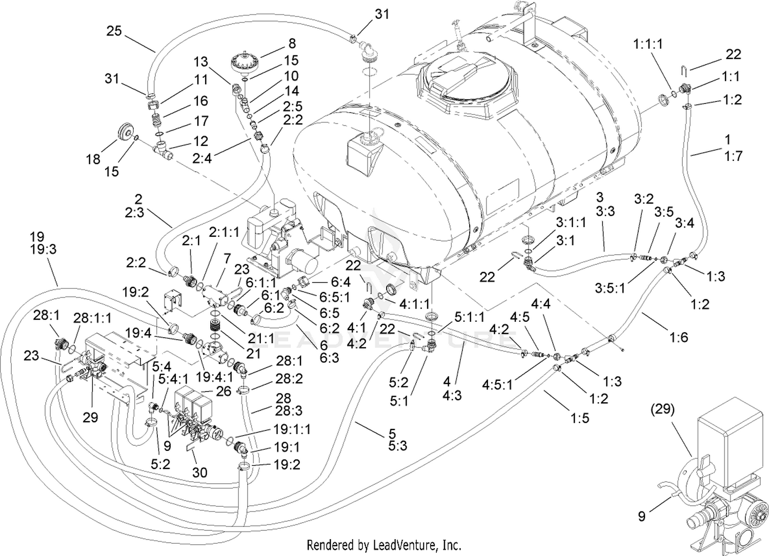 Internal Sprayer Component Assembly No. 1