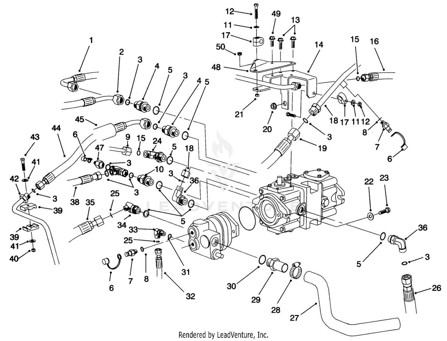 Hydraulic Pump Fittings Assembly