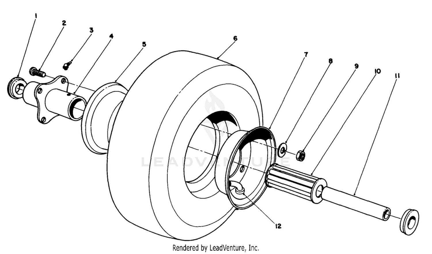 Cutting Unit Pneumatic Tire  Wheel Assembly No. 54-8810 (optional)