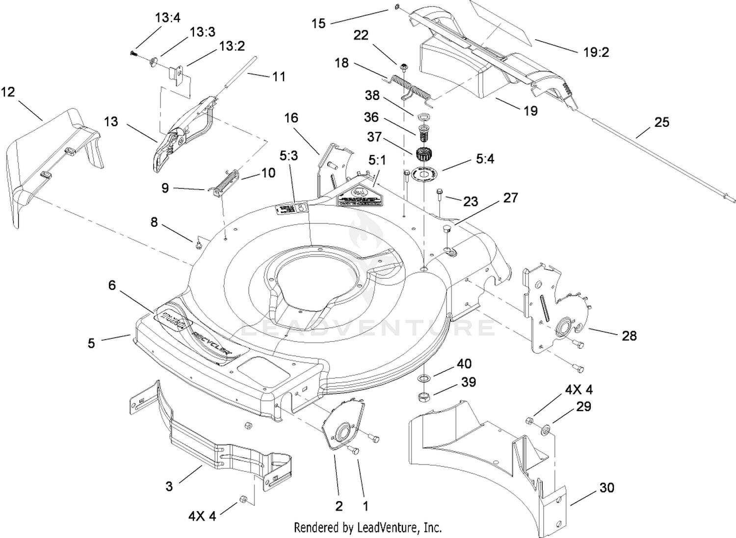 Deck, Side Chute and Rear Door Assembly