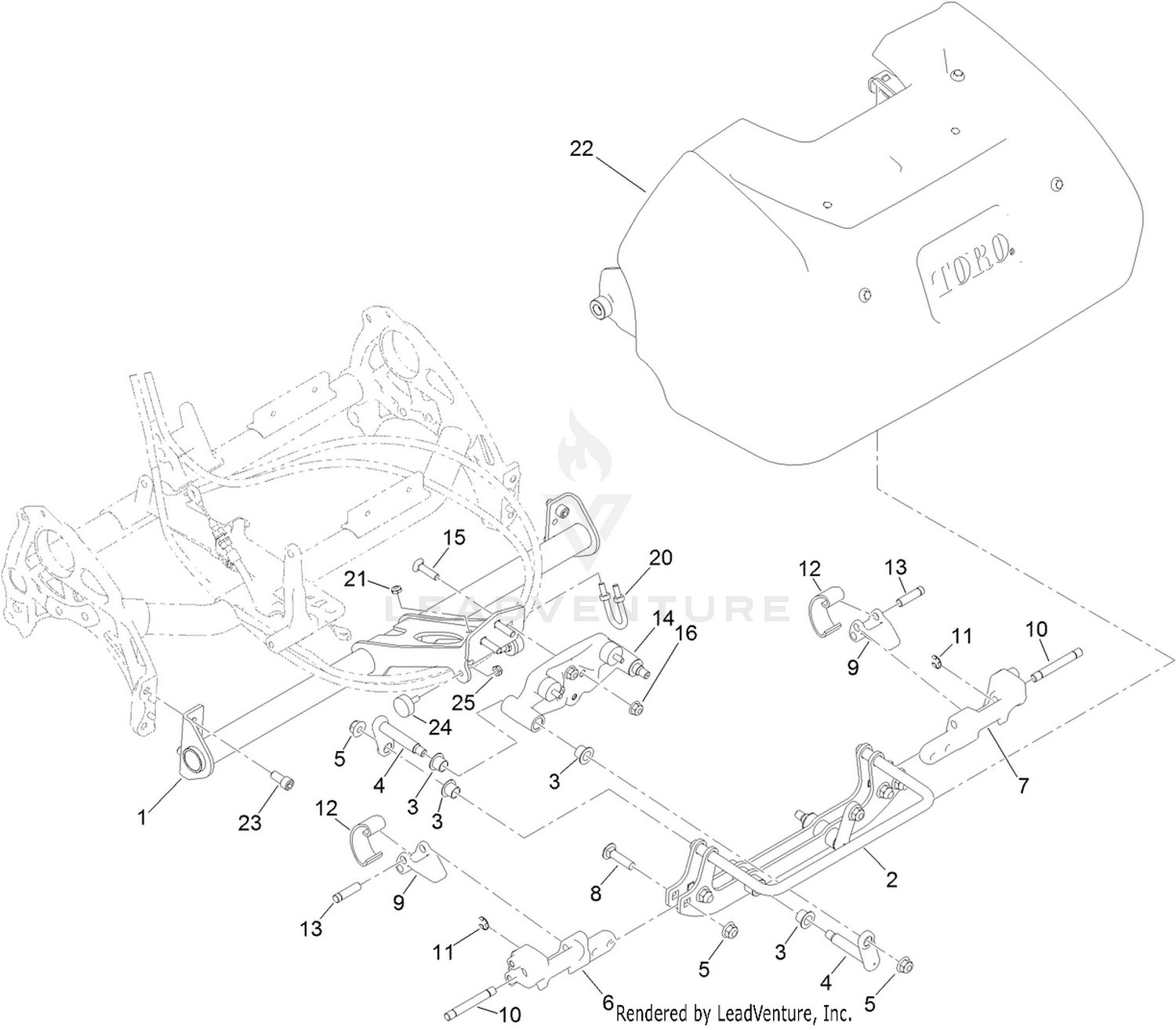 Flex Frame and Grass Basket Assembly
